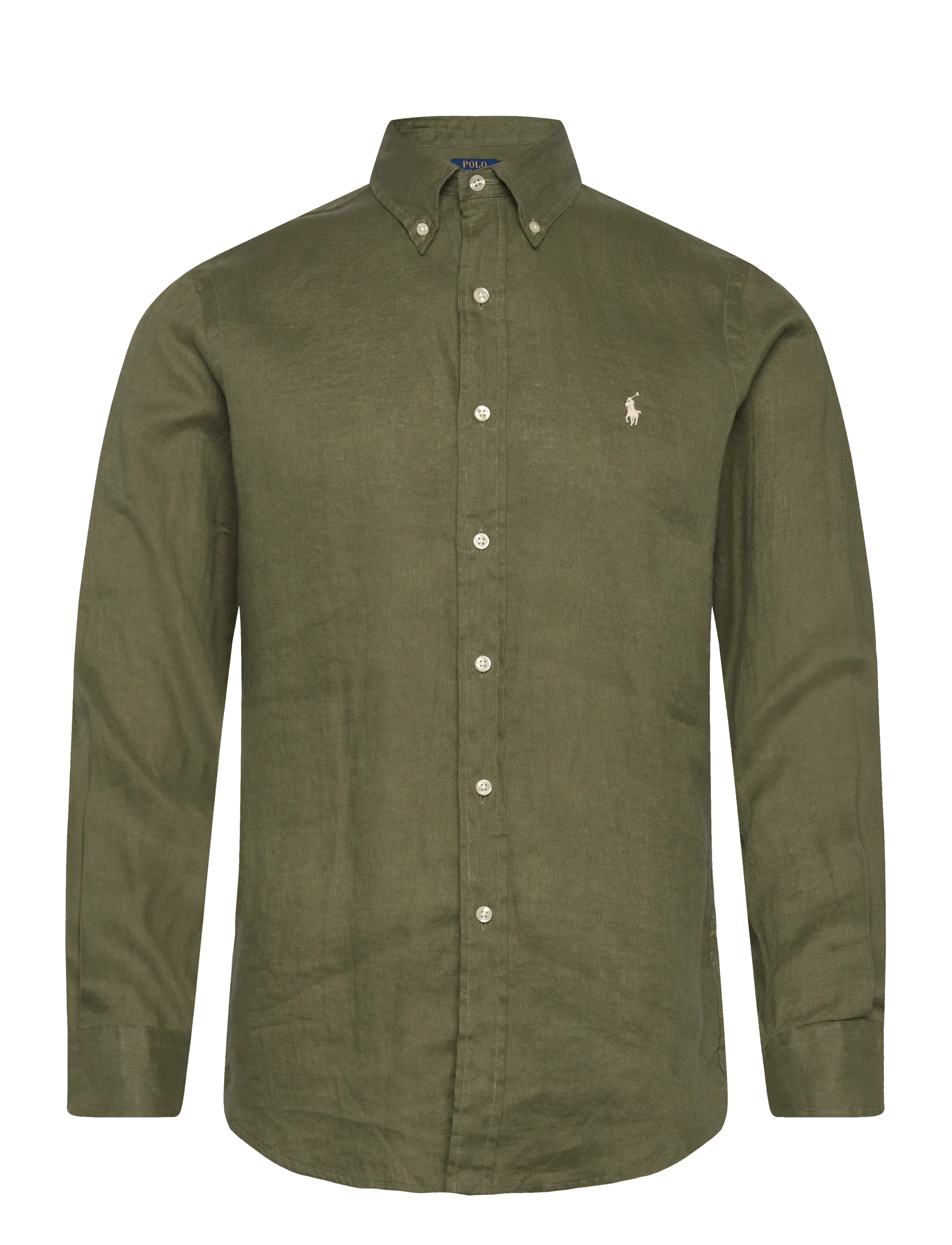 Polo Ralph Lauren Custom Fit Linen Shirt - Tøj - GARDEN TRAIL / khaki/green