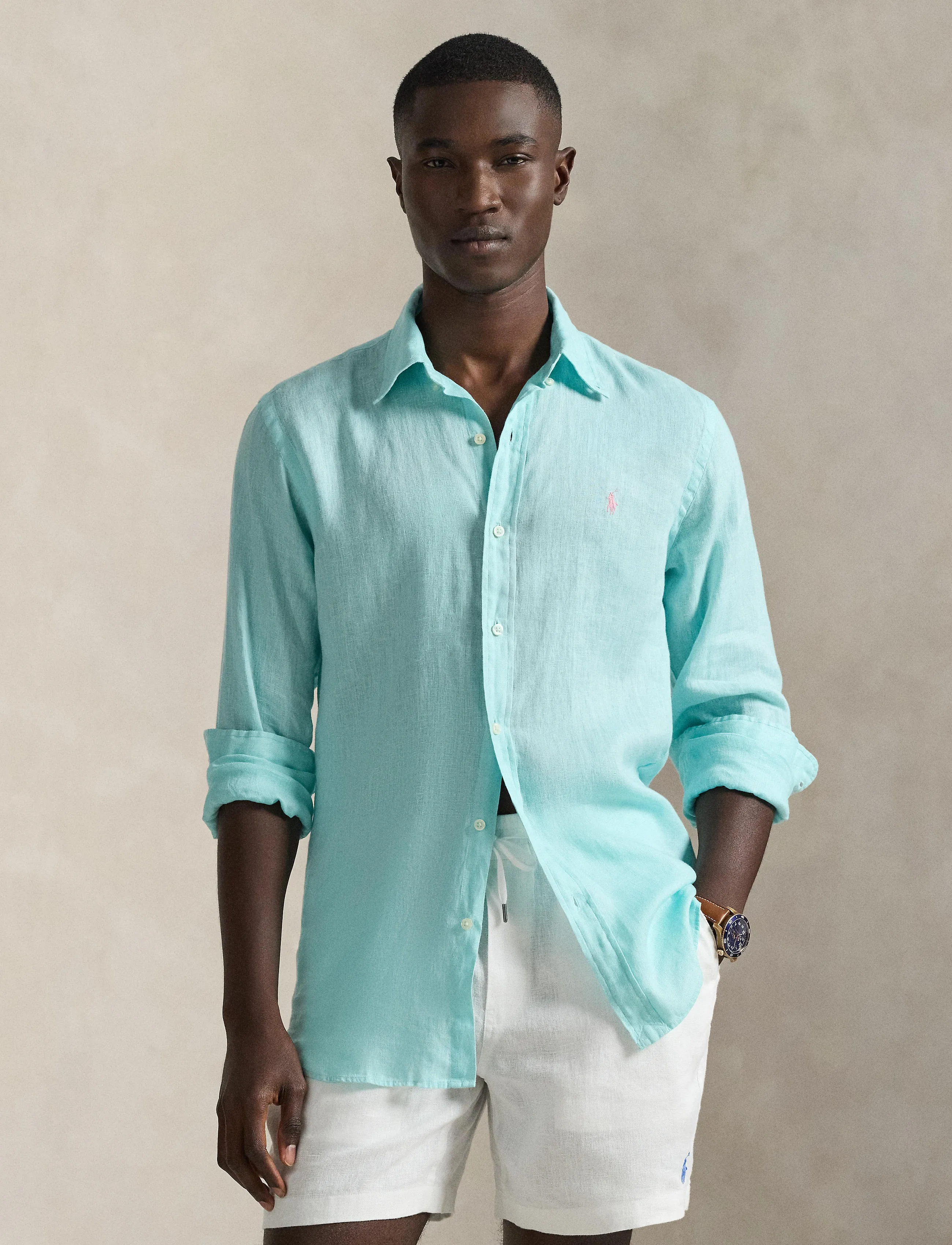 Polo Ralph Lauren Custom Fit Linen Shirt - Leinenhemden - NEW AQUA / blue