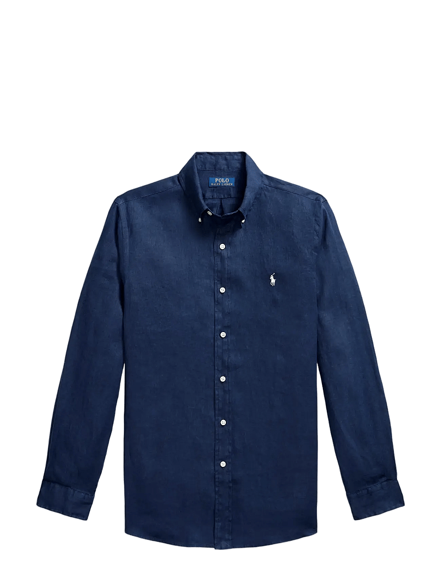 Polo Ralph Lauren - 17/1 PD LINEN V1-CUBDPPCS - leinenhemden - newport navy w/ w - 1