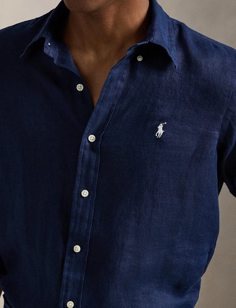 Polo Ralph Lauren - Custom Fit Linen Shirt - leinenhemden - newport navy w/ w - 4