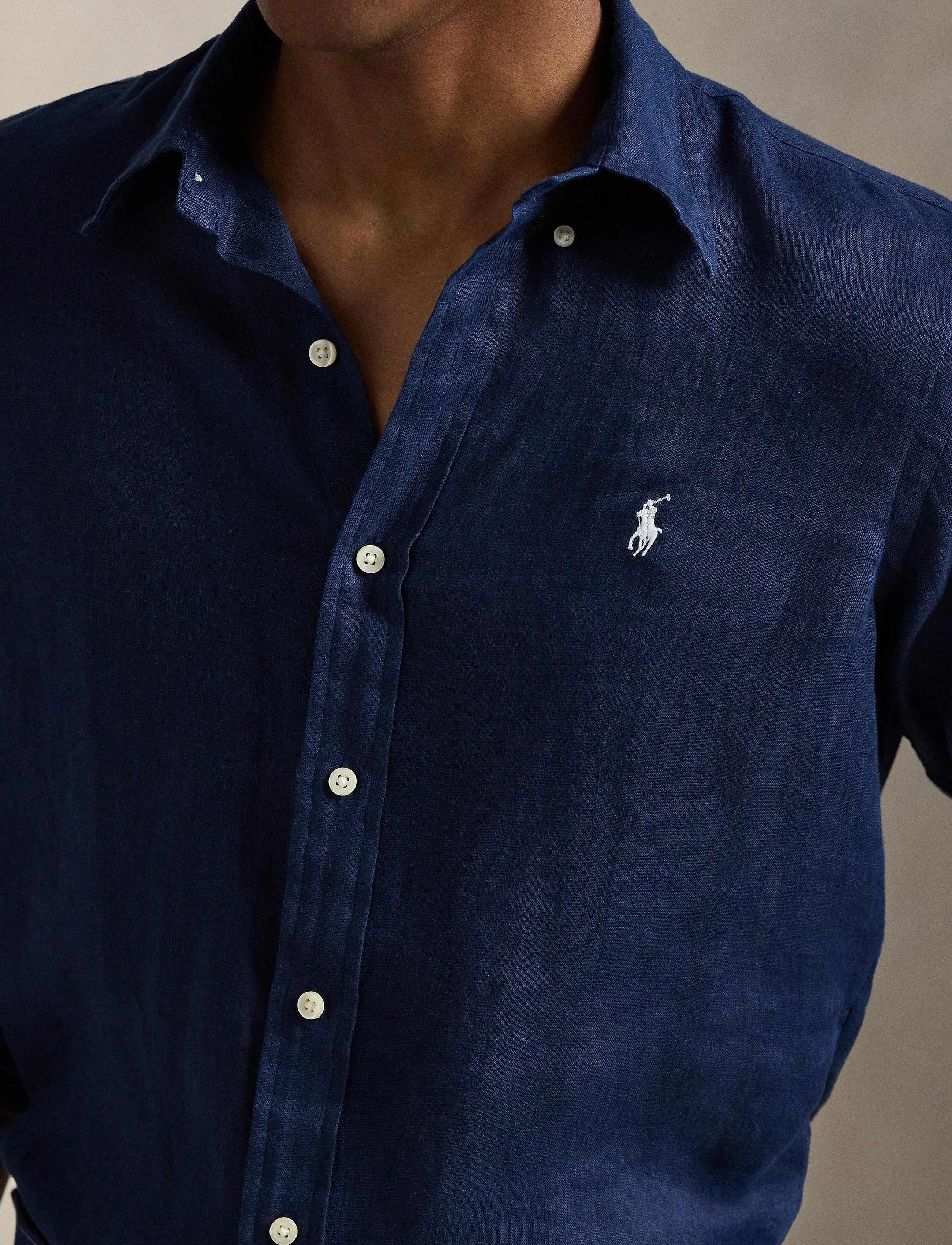 Polo Ralph Lauren - 17/1 PD LINEN V1-CUBDPPCS - leinenhemden - newport navy w/ w - 4