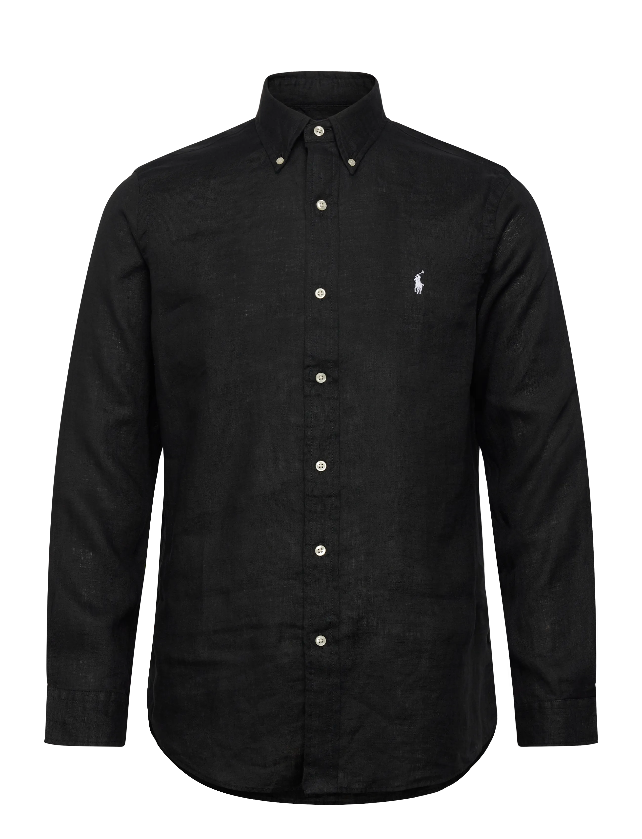 POLO RALPH LAUREN Custom Fit Linen Shirt Schwarz - L - Herren
