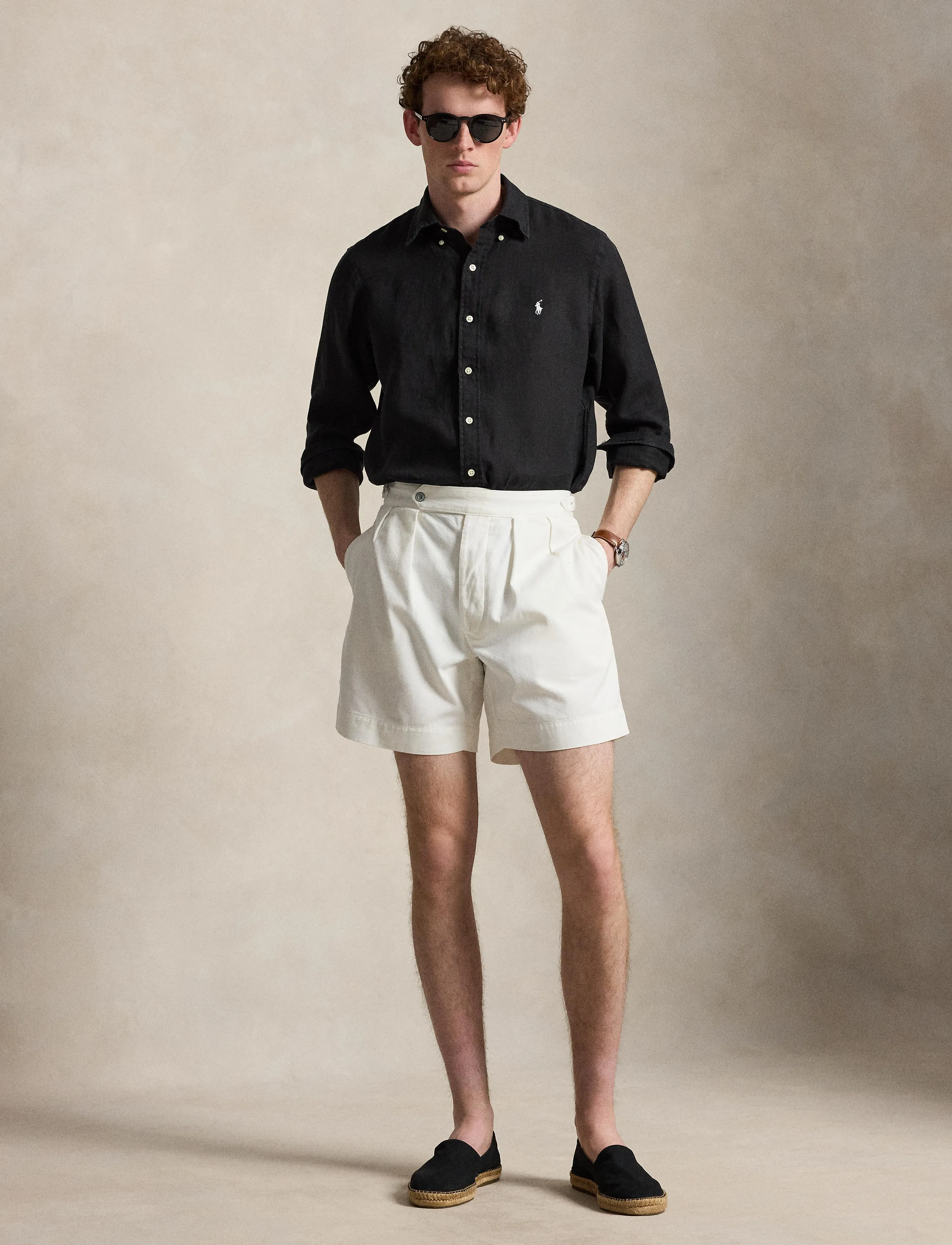 Polo Ralph Lauren 17/1 PD LINEN V1-CUBDPPCS - Overhemden - POLO BLACK / black