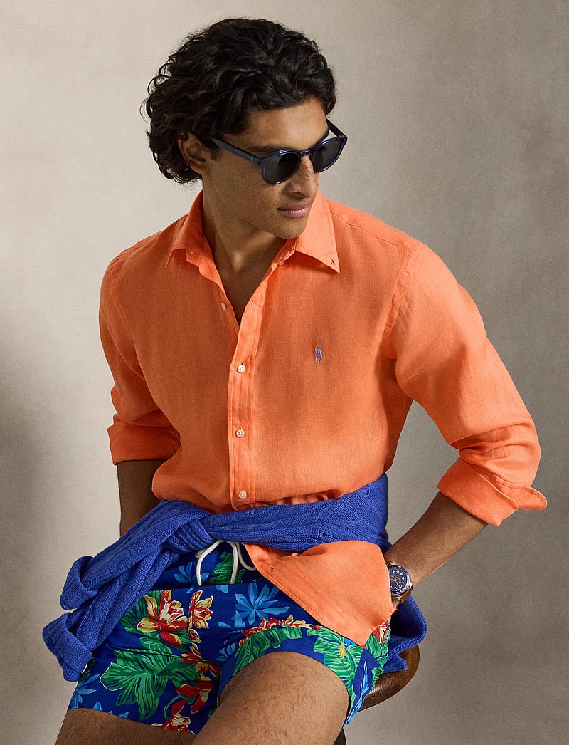 Polo Ralph Lauren - 17/1 PD LINEN V1-CUBDPPCS - oxford shirts - pompano orange - 4