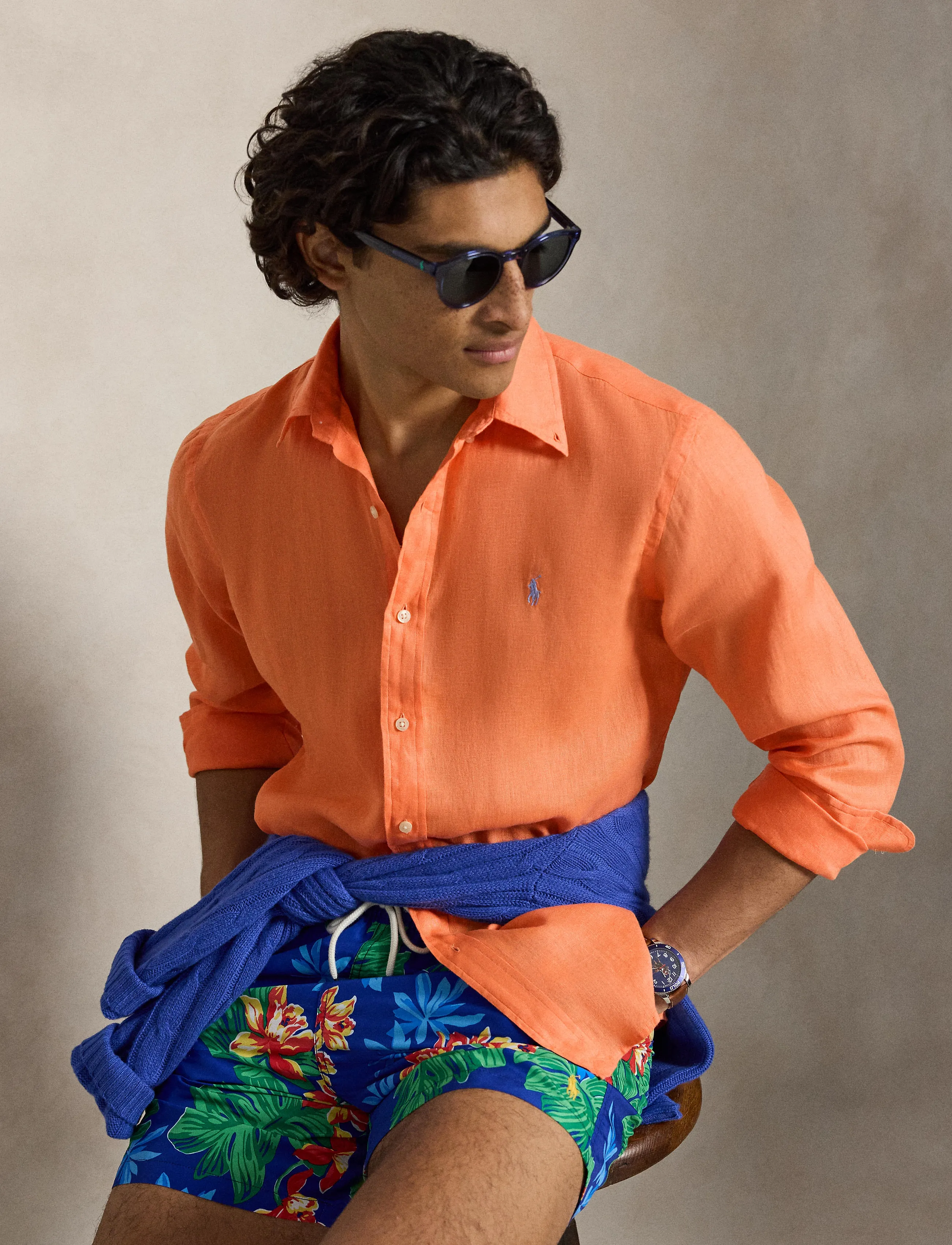 Polo Ralph Lauren - 17/1 PD LINEN V1-CUBDPPCS - linased särgid - pompano orange - 4