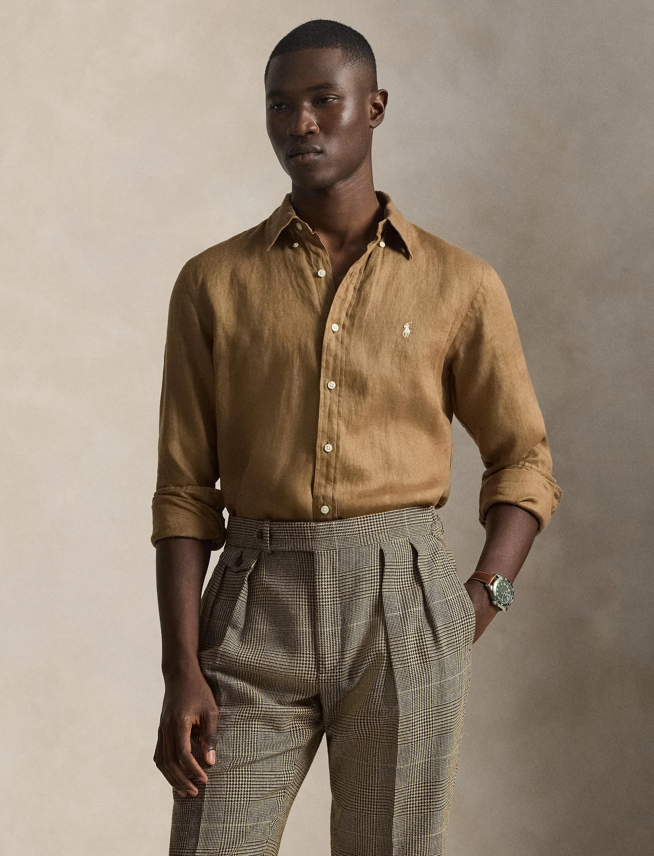 Polo Ralph Lauren - 17/1 PD LINEN V1-CUBDPPCS - linased särgid - rl brown - 3