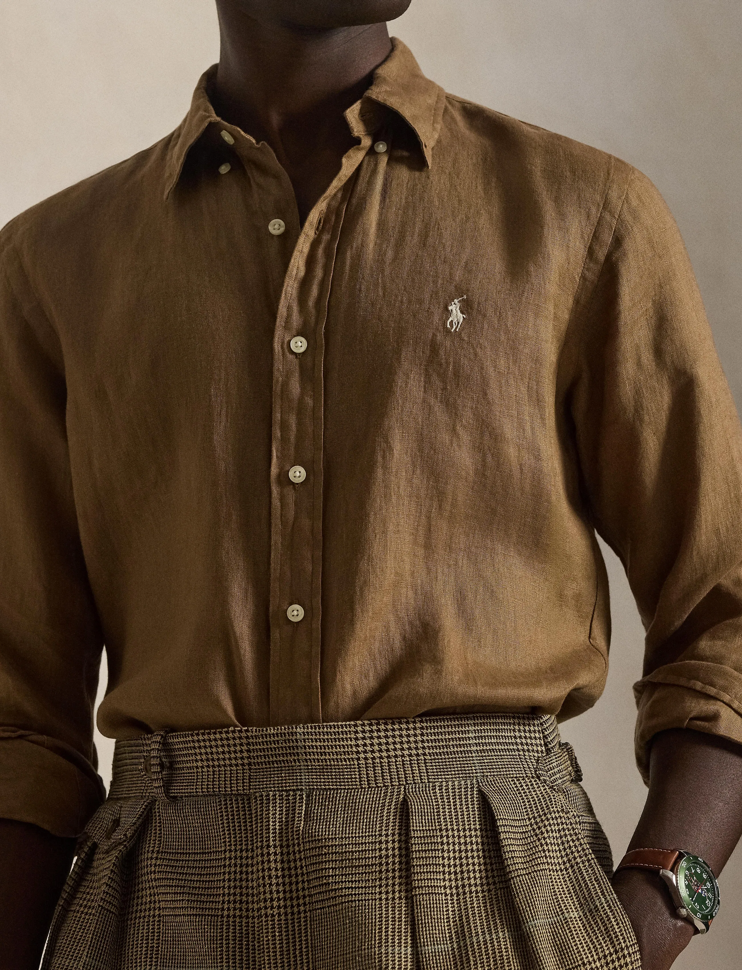 Polo Ralph Lauren - 17/1 PD LINEN V1-CUBDPPCS - linased särgid - rl brown - 4