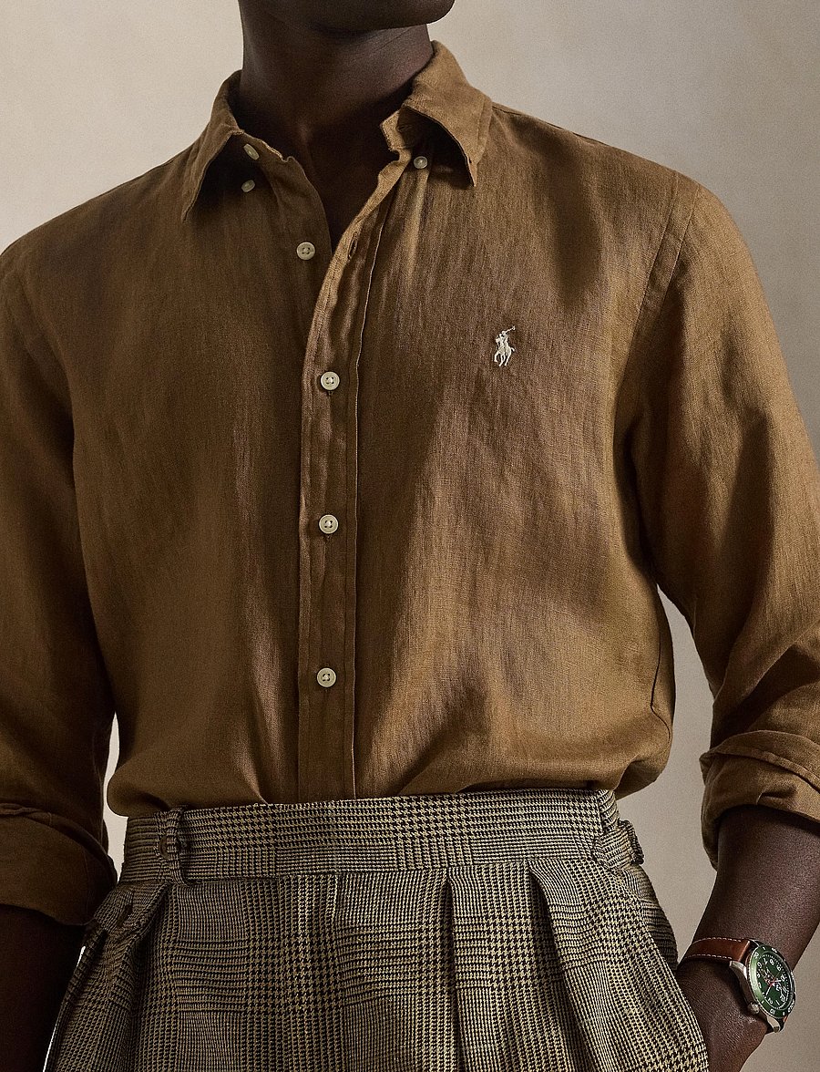 Polo Ralph Lauren - 17/1 PD LINEN V1-CUBDPPCS - linased särgid - rl brown - 4
