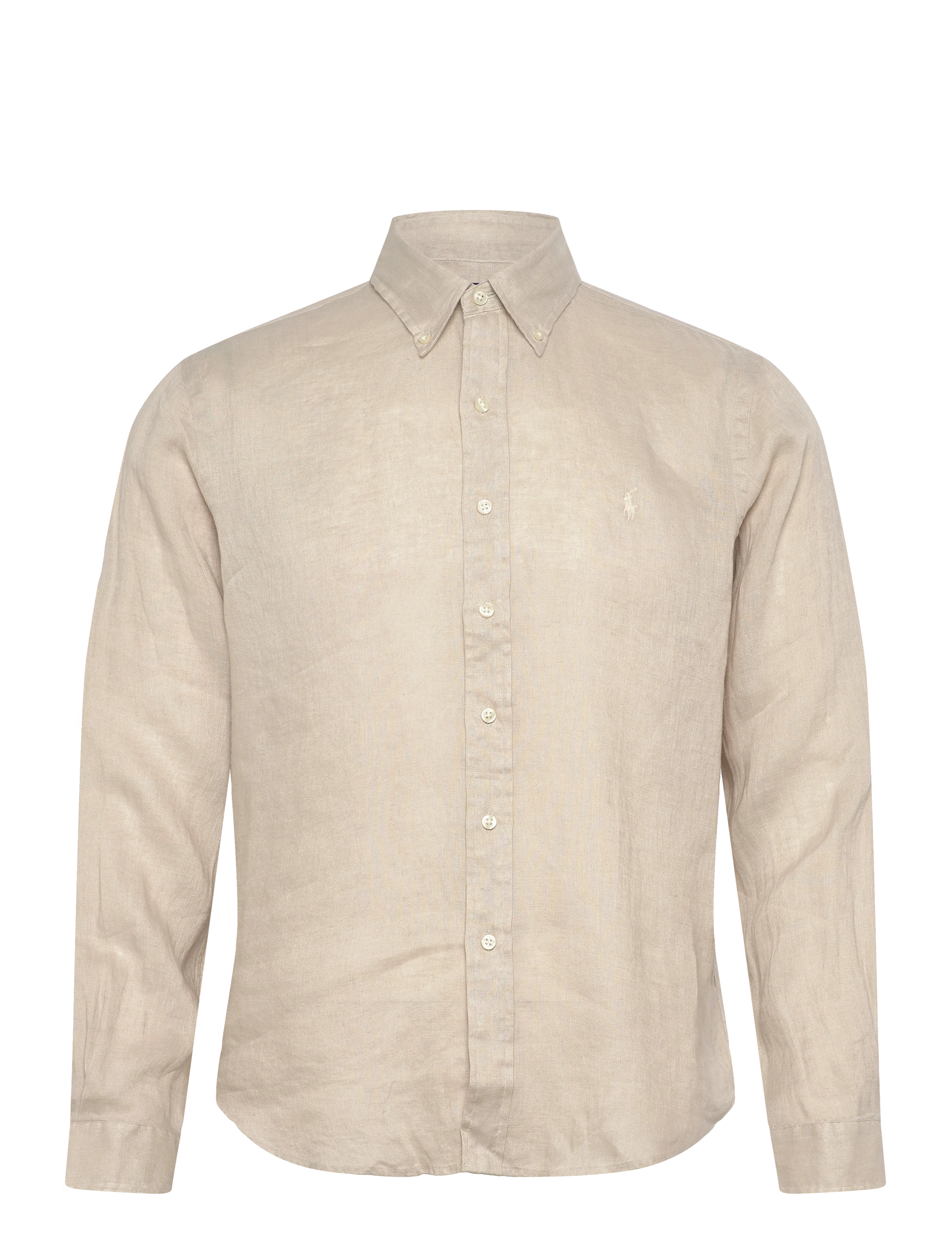 POLO RALPH LAUREN Custom Fit Linen Shirt Cream - M - Herren