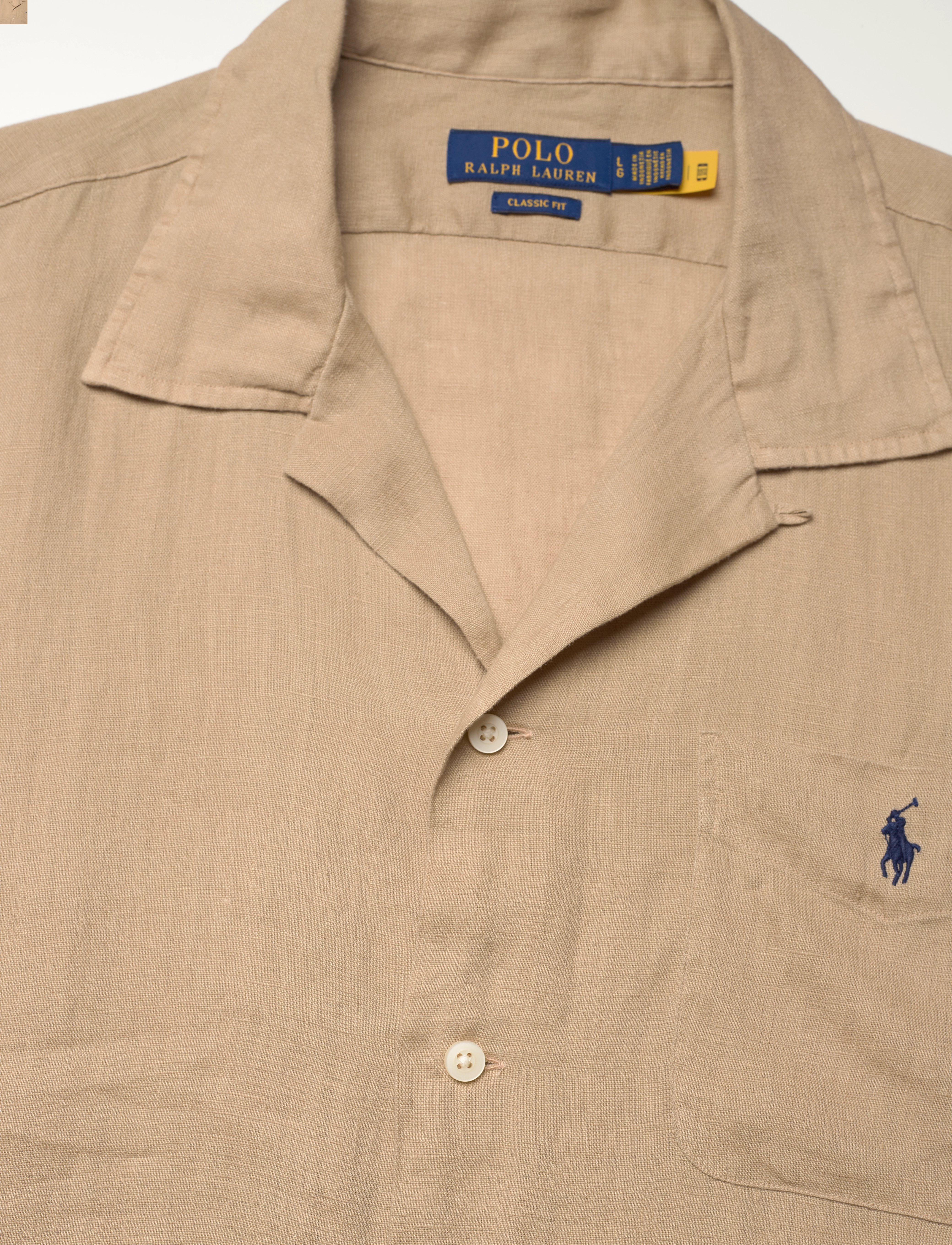 Polo Ralph Lauren - Classic Fit Linen Camp Shirt - linneskjortor - coastal beige - 2
