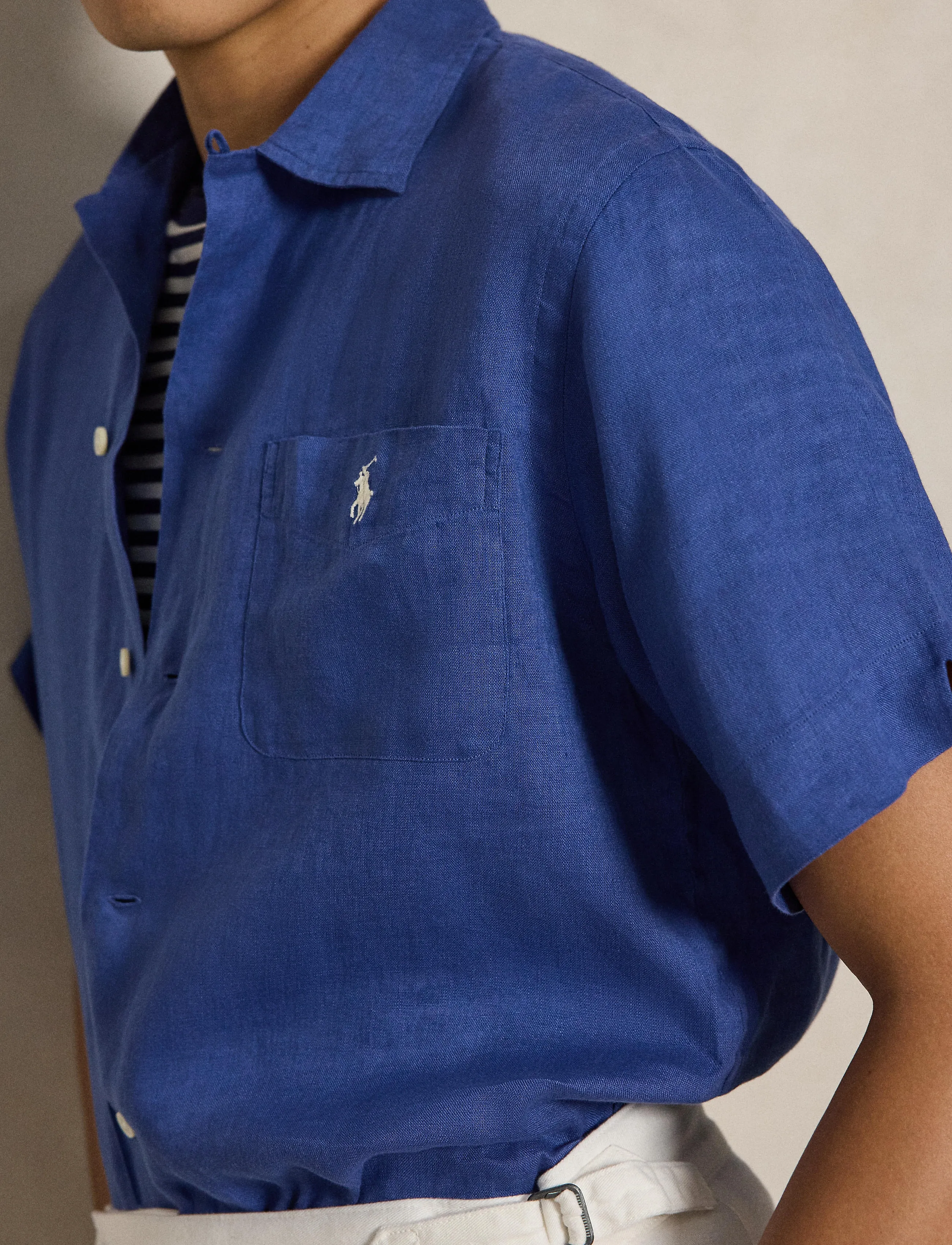 Polo Ralph Lauren - Classic Fit Linen Camp Shirt - hørskjorter - dusty azure - 4