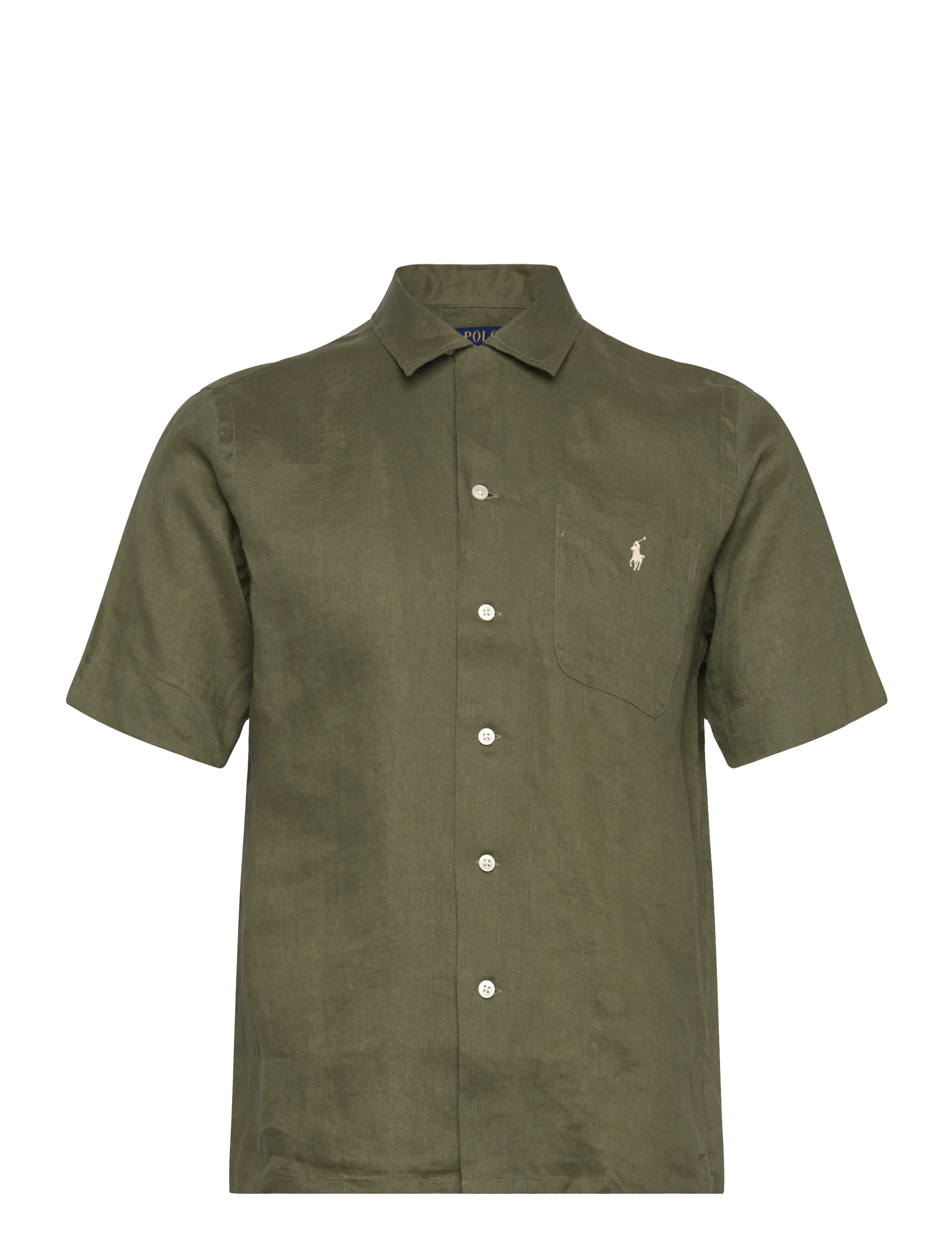 Polo Ralph Lauren Classic Fit Linen Camp Shirt - Kauluspaidat - GARDEN TRAIL / khaki/green