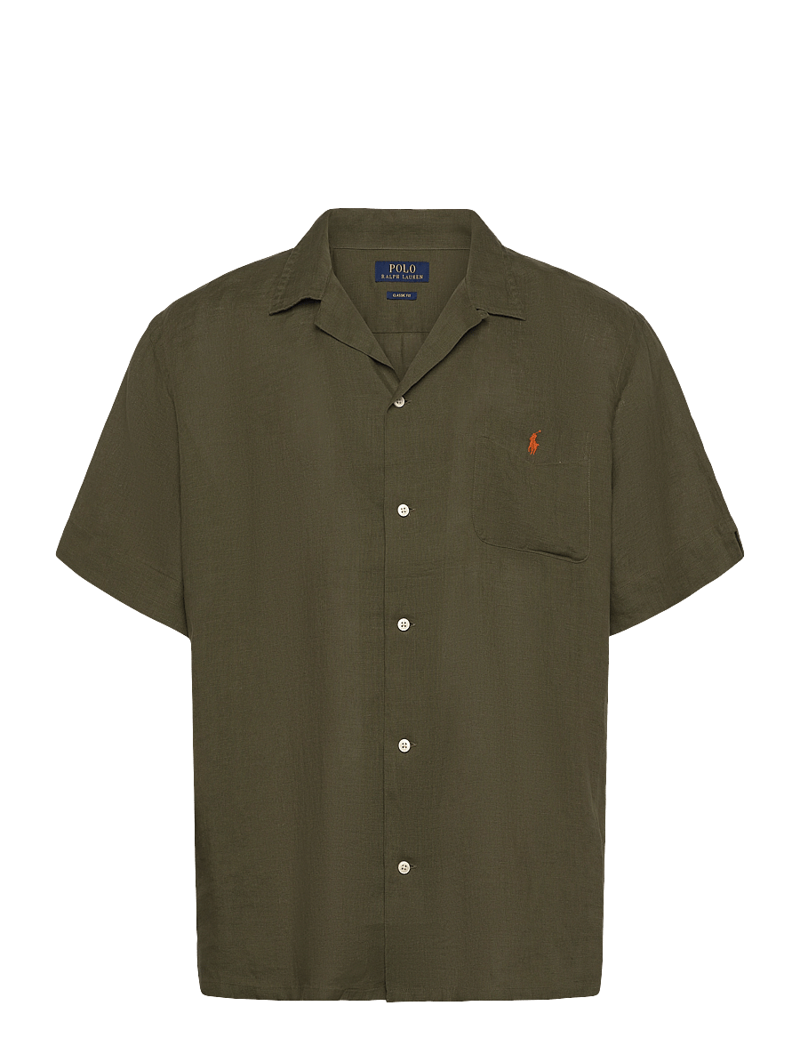 Polo Ralph Lauren - Classic Fit Linen Camp Shirt - hørskjorter - new olive - 0