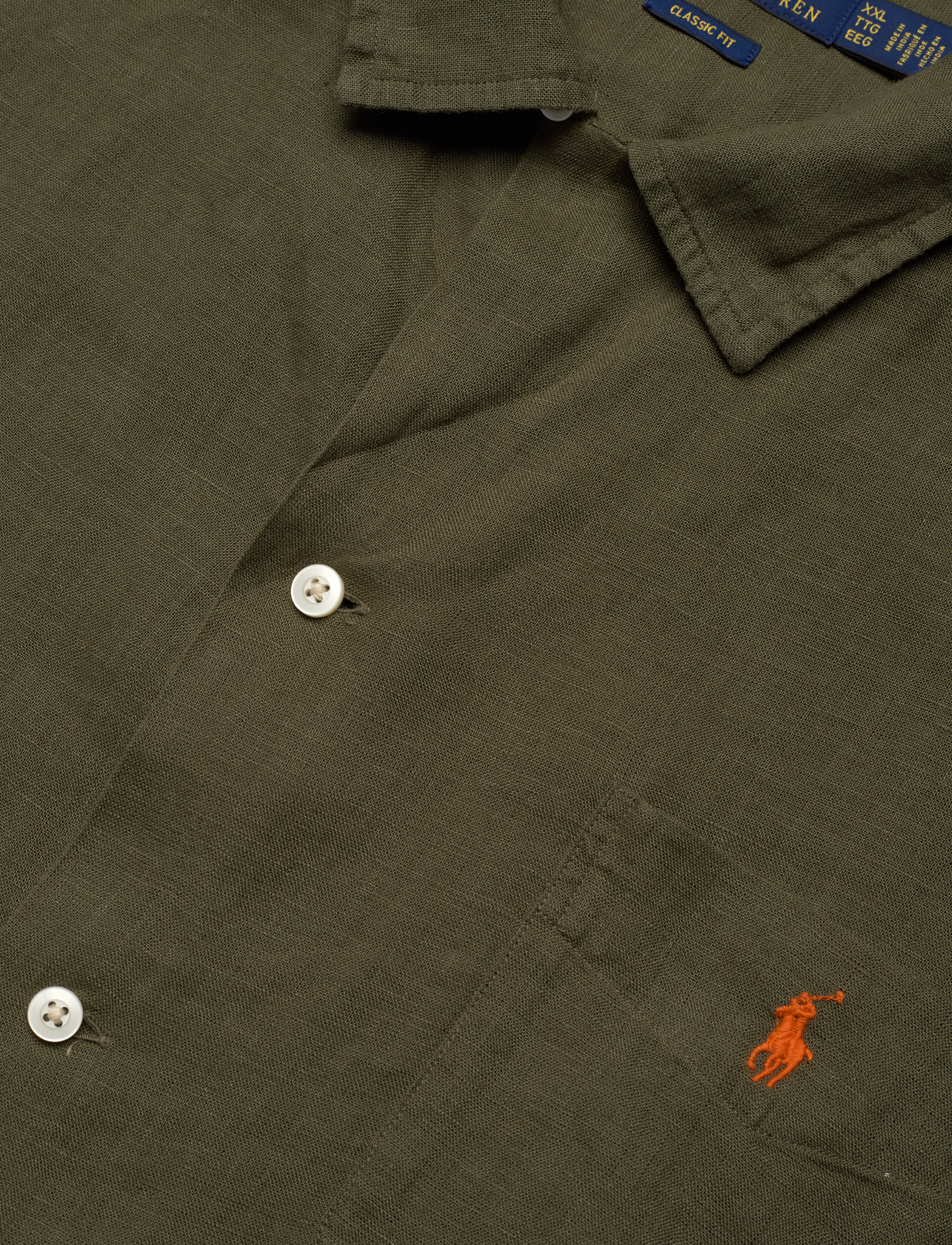 Polo Ralph Lauren - Classic Fit Linen Camp Shirt - hørskjorter - new olive - 3