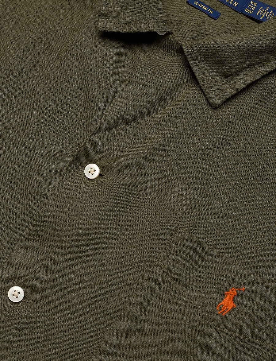 Polo Ralph Lauren - Classic Fit Linen Camp Shirt - hørskjorter - new olive - 3