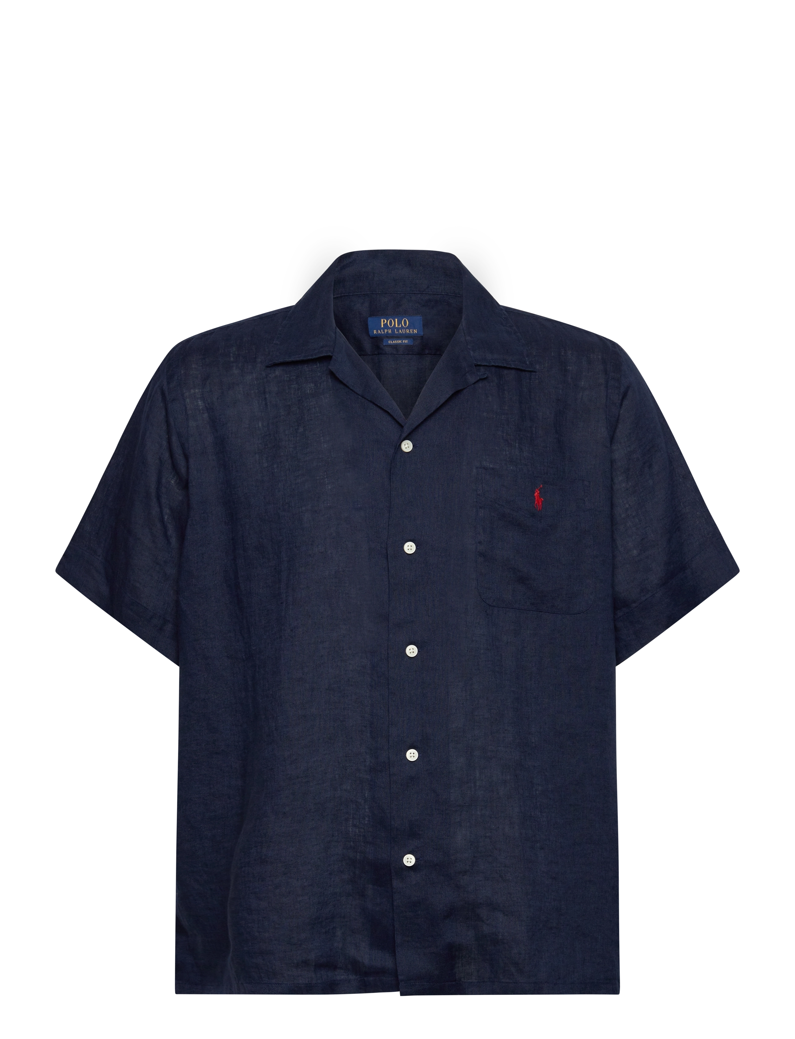 Classic Fit Linen Camp Shirt - NEWPORT NAVY