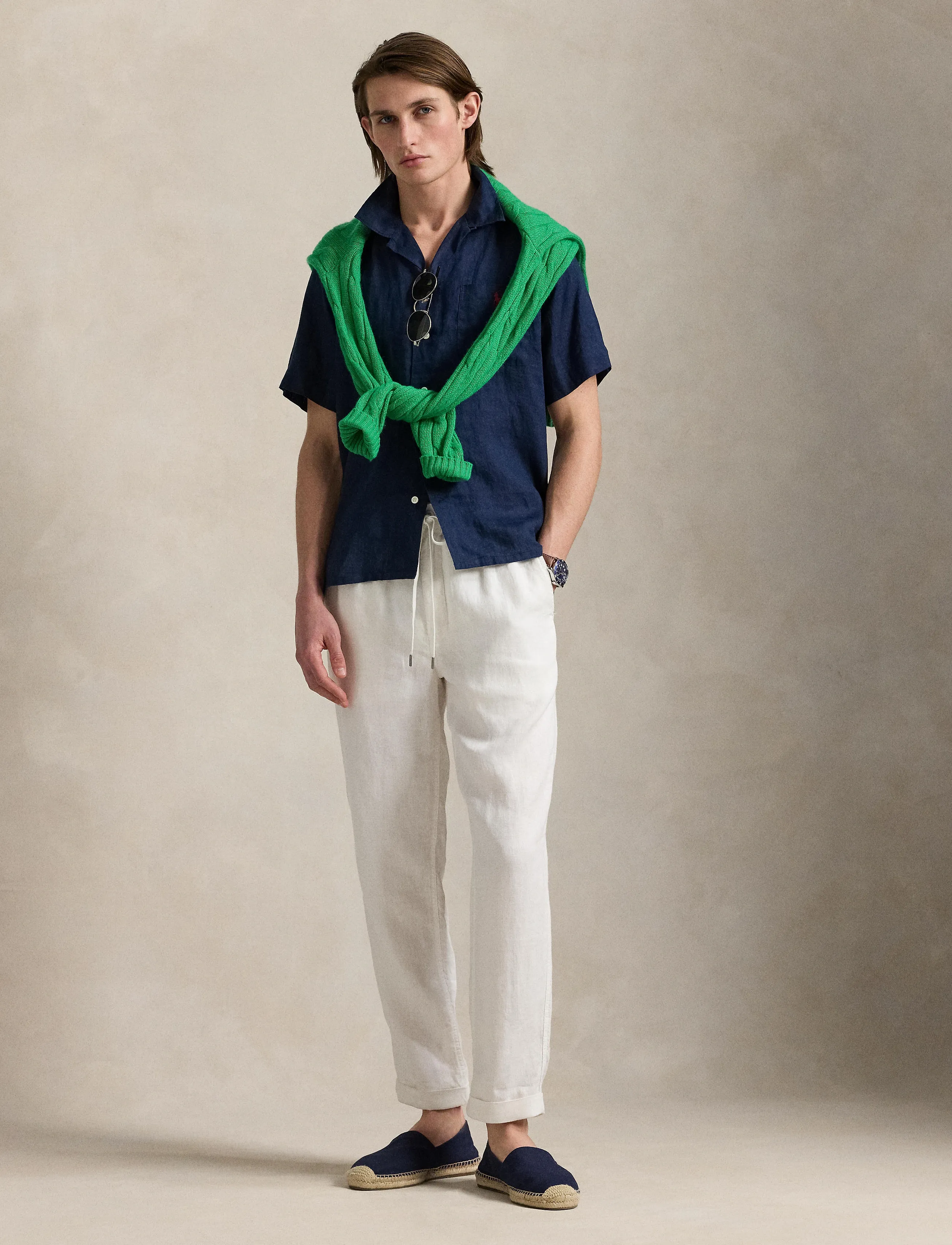 Polo Ralph Lauren Classic Fit Linen Camp Shirt - Skjorter - NEWPORT NAVY / navy