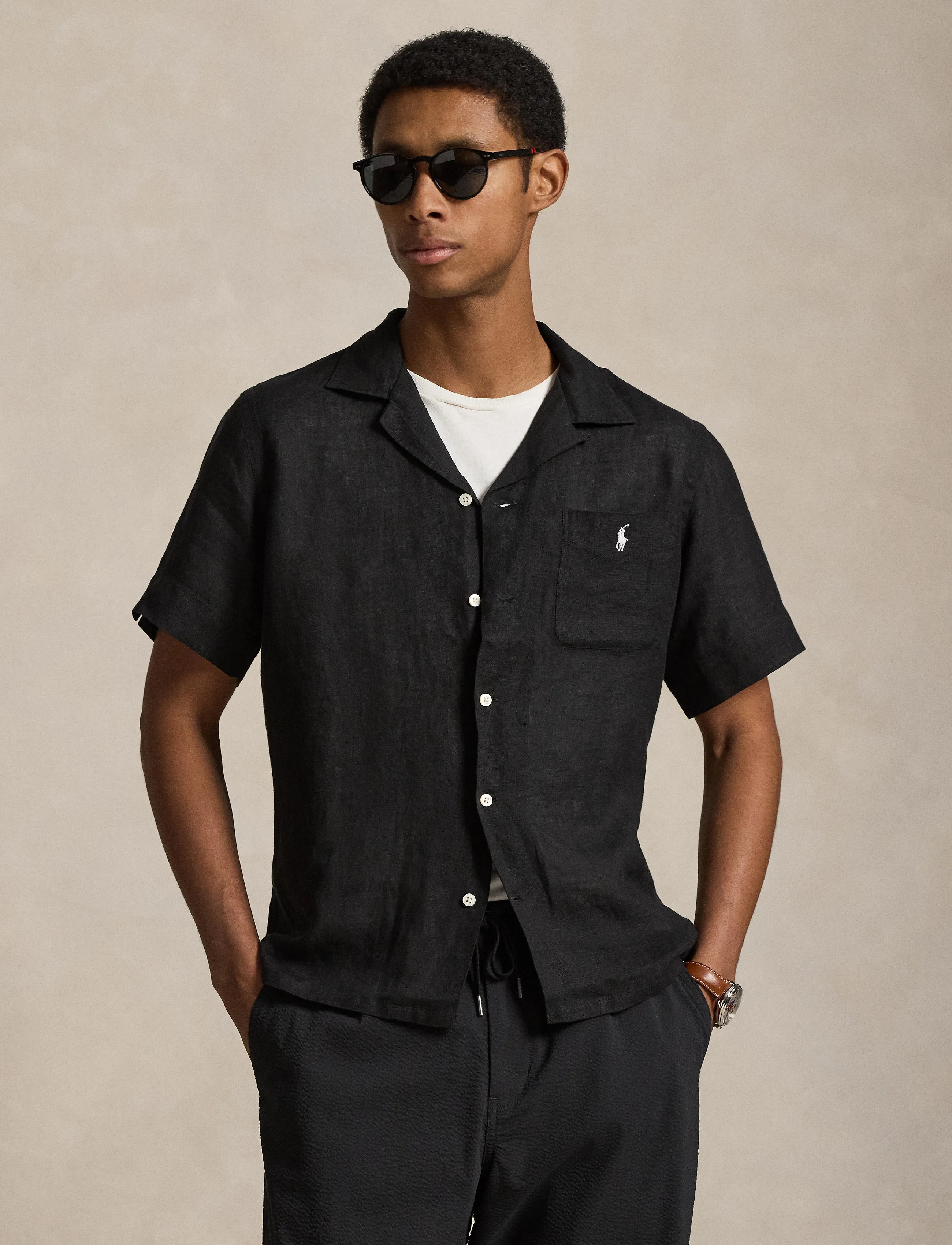 Polo Ralph Lauren - Classic Fit Linen Camp Shirt - chemises de lin - polo black - 3