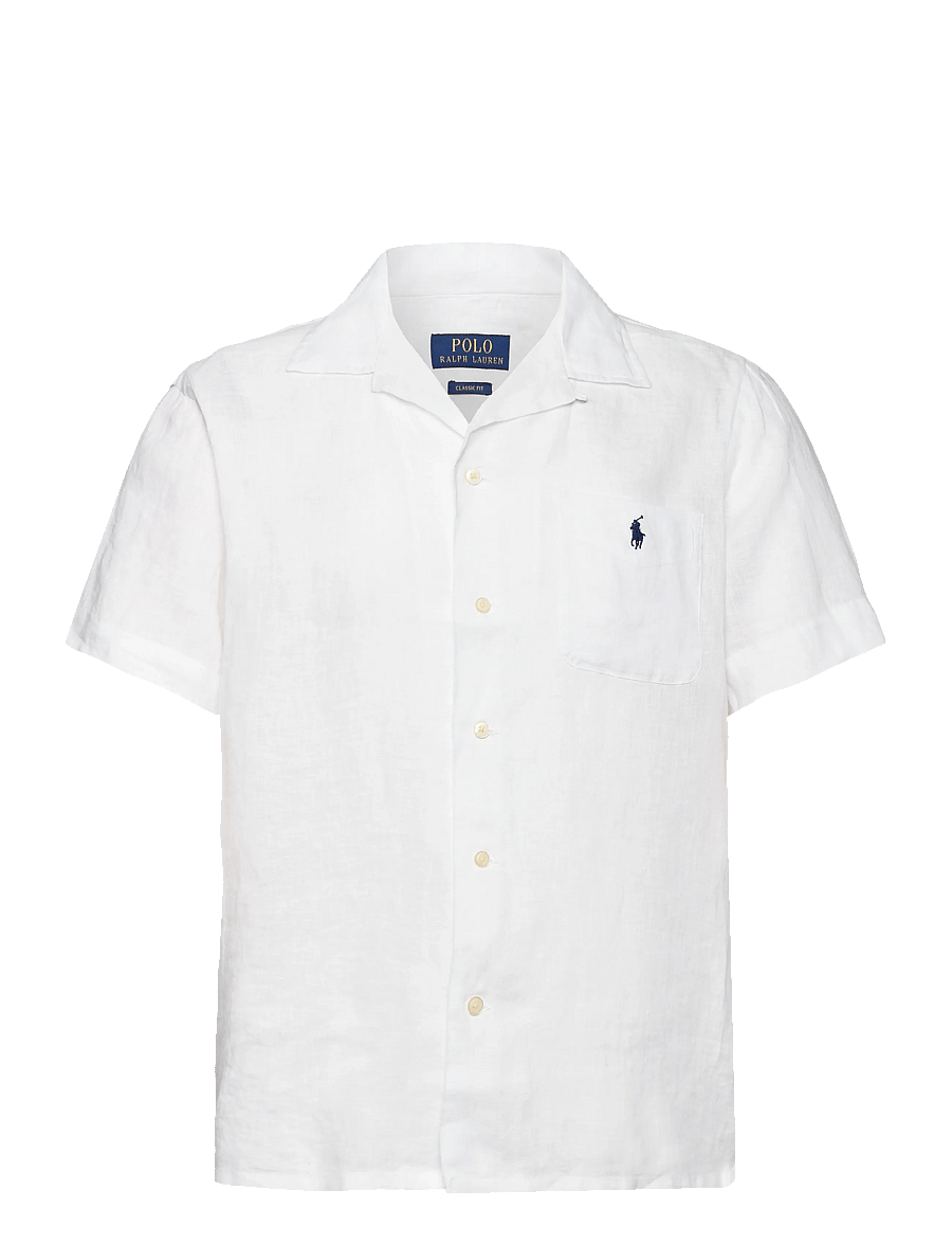 Polo Ralph Lauren - Classic Fit Linen Camp Shirt - hørskjorter - white - 0