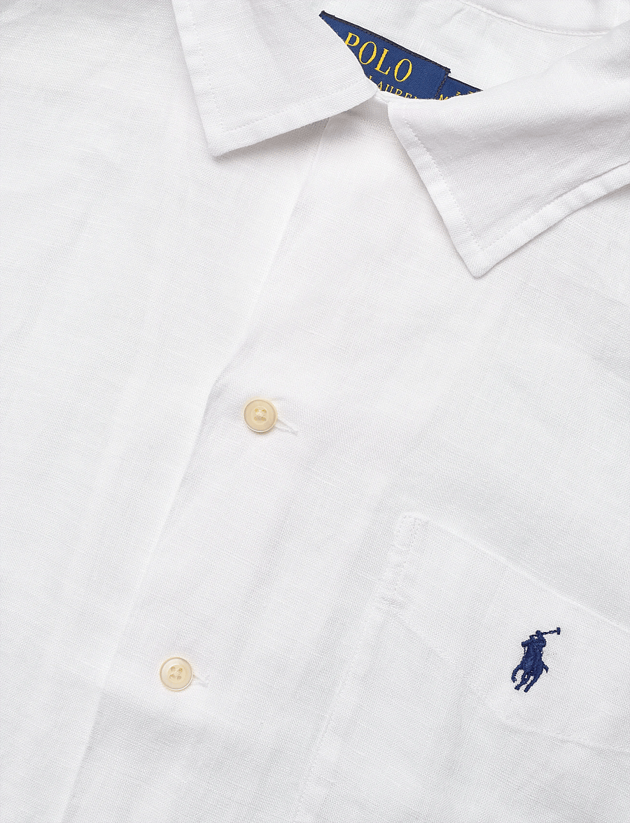 Polo Ralph Lauren - Classic Fit Linen Camp Shirt - hørskjorter - white - 3