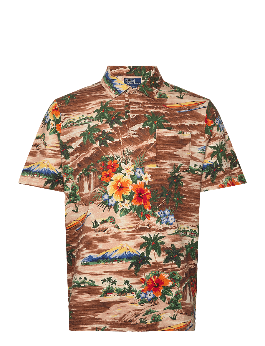 Polo Ralph Lauren - Classic Fit Tropical Linen-Cotton Polo - outrigger scenic - 0