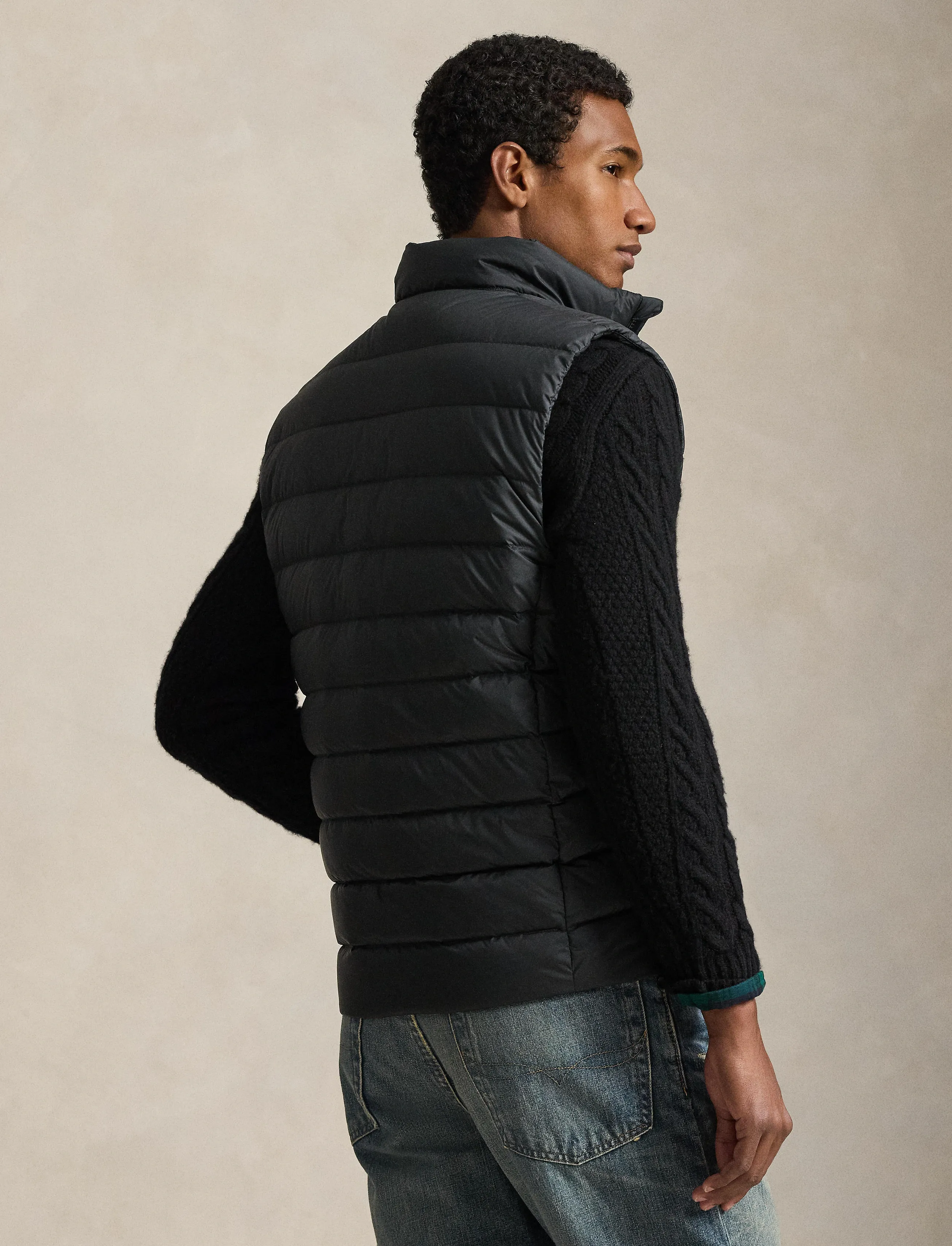 Polo Ralph Lauren The Colden Packable Matte Vest, L, Oberbekleidung, Schwarz - Westen, Männerswear