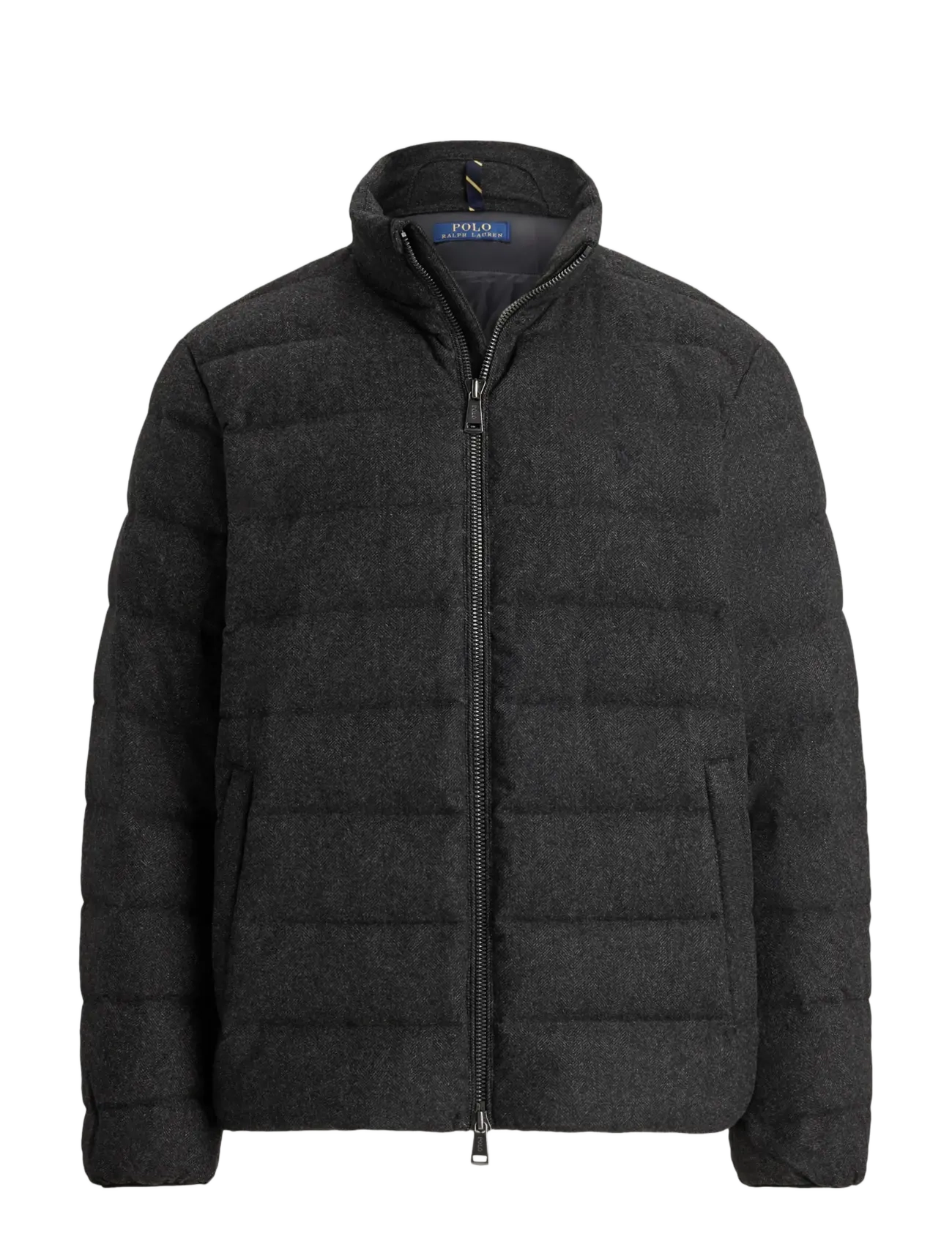 Polo Ralph Lauren The Colden Herringbone Down Jacket - Tøj - BARCLAY HEATHER X / grey