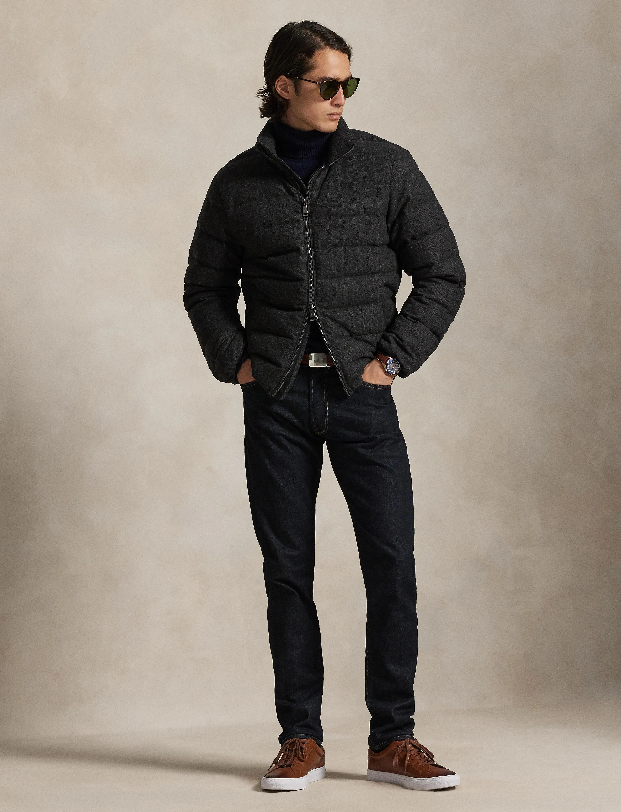 Polo Ralph Lauren The Colden Herringbone Down Jacket - Deals - BARCLAY HEATHER X / grey