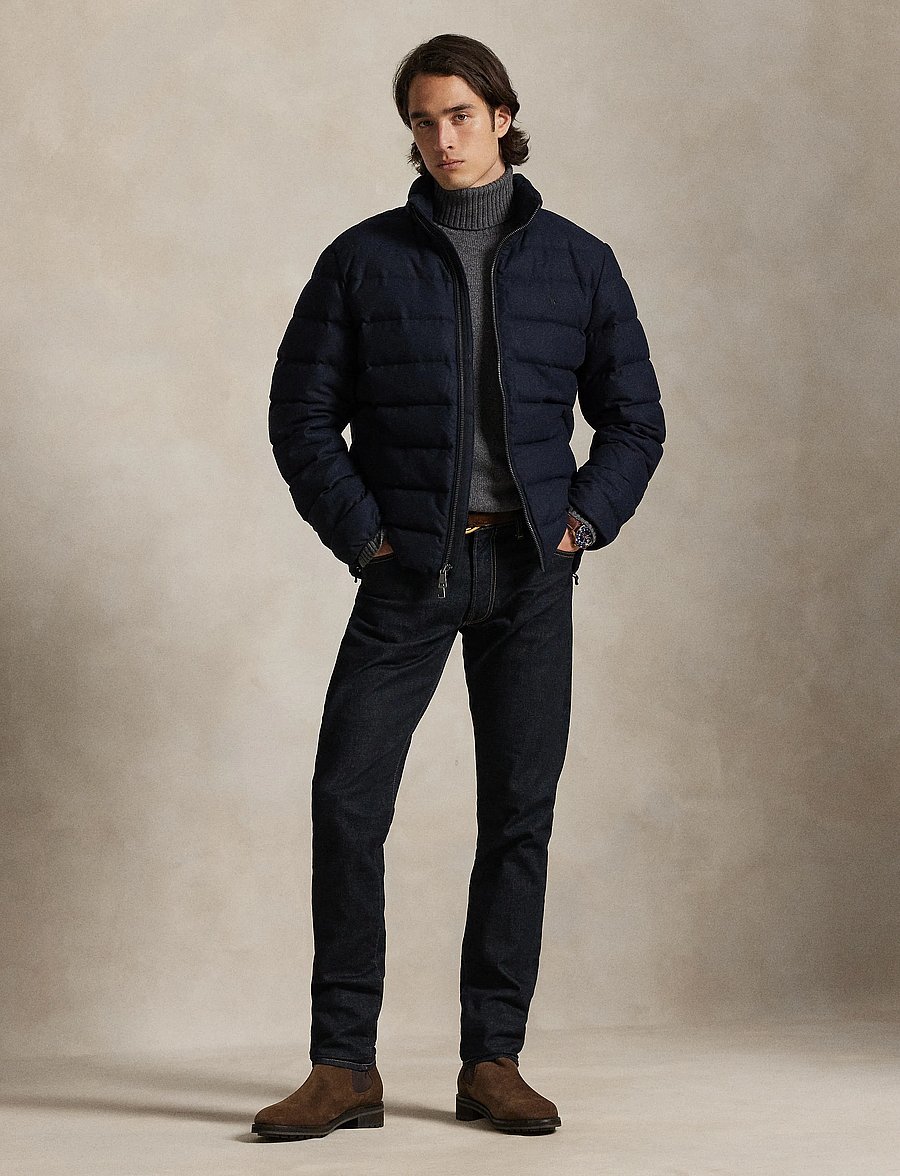 Polo Ralph Lauren - The Colden Herringbone Down Jacket - vestes matelassées - navy - 0