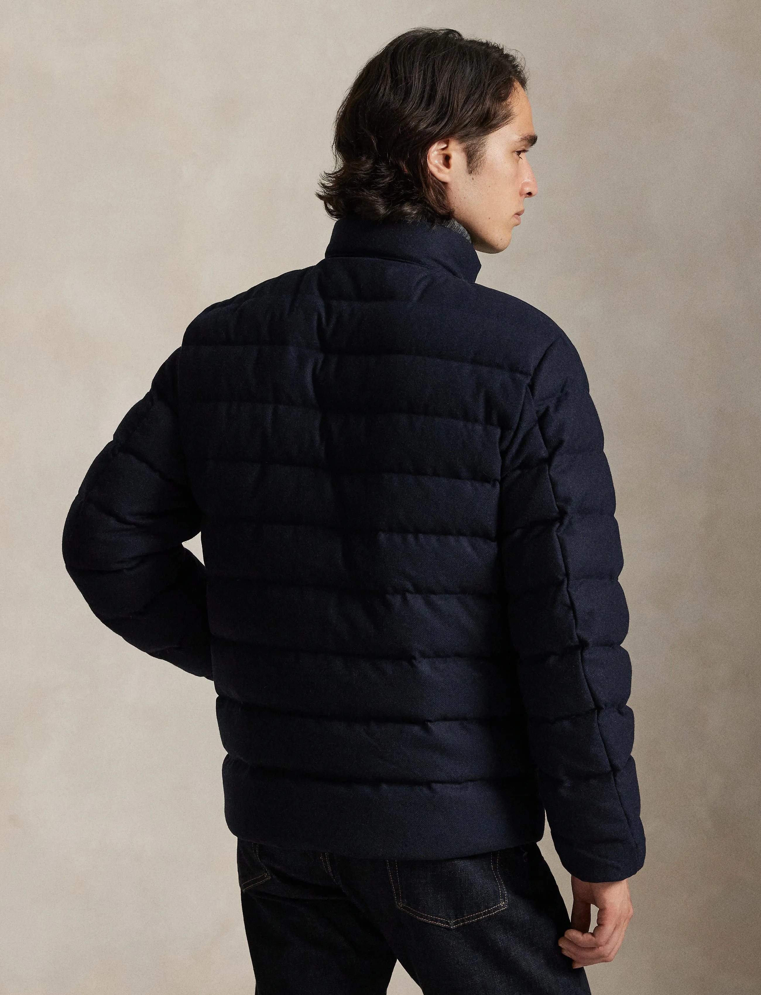 Polo Ralph Lauren - The Colden Herringbone Down Jacket - vestes matelassées - navy - 2