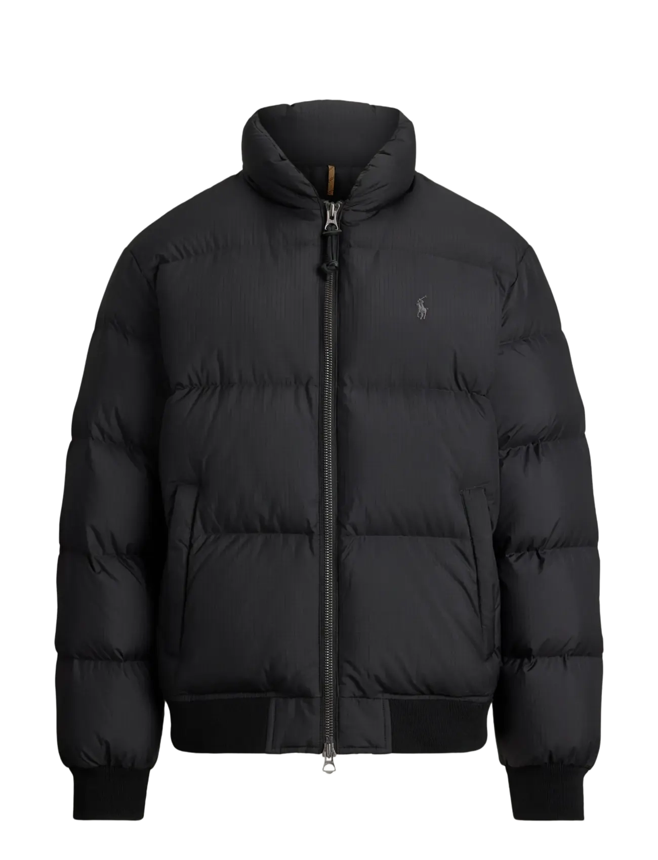 Textured Ripstop Down Jacket - POLO BLACK