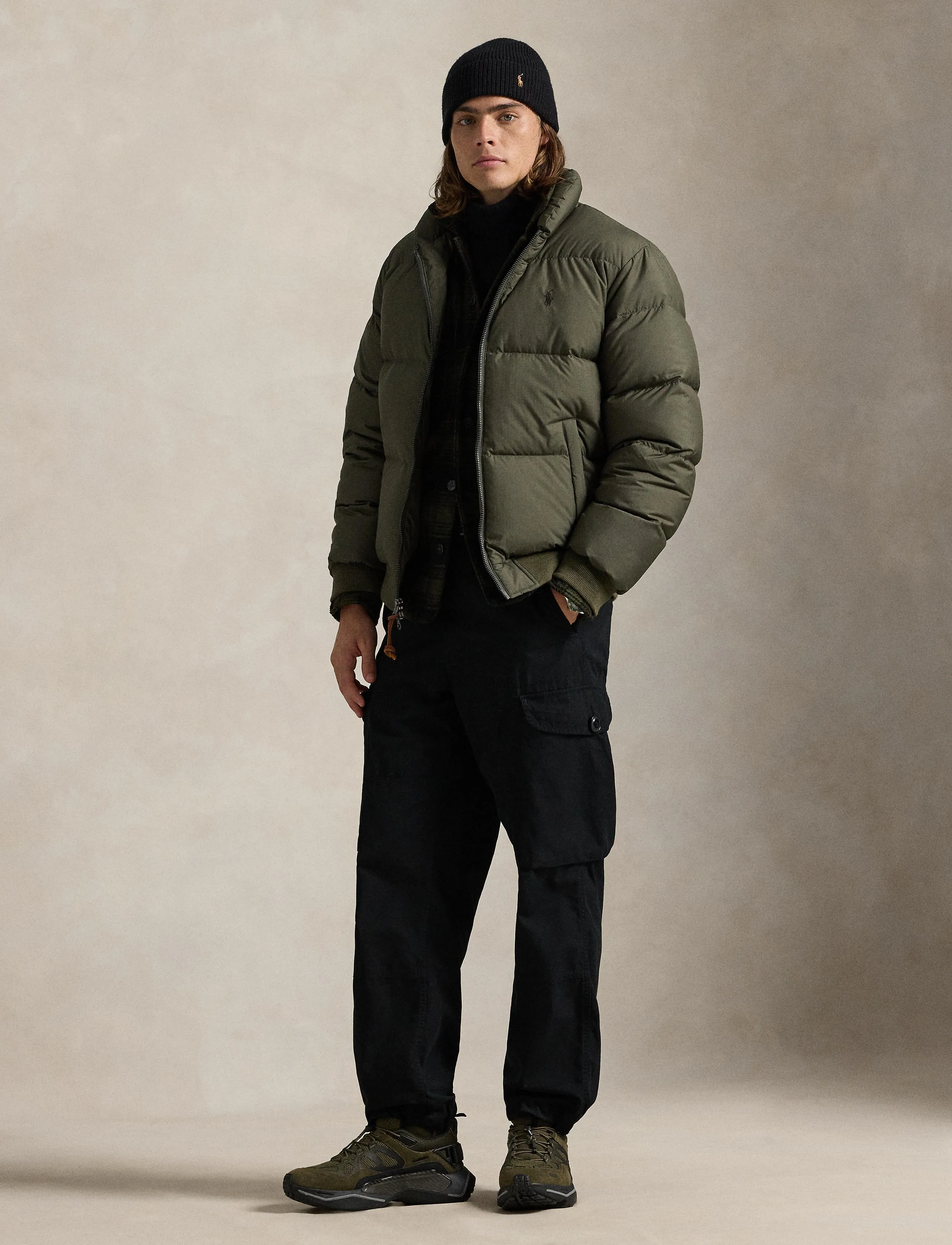 Polo Ralph Lauren Textured Ripstop Down Jacket - Overtøj - RANGER GREEN / khaki/green