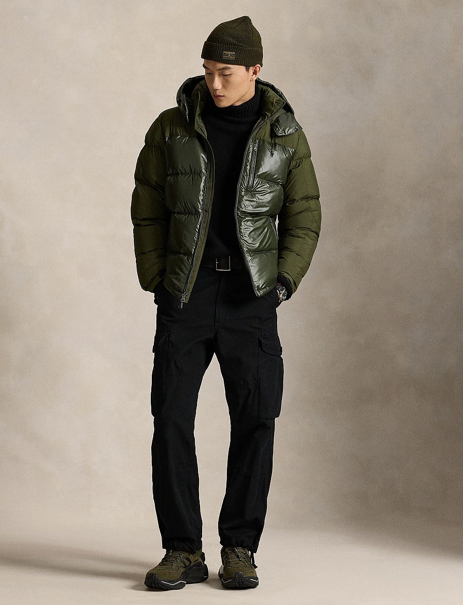 Polo Ralph Lauren - The Gorham Two-Tone Down Jacket - bólstraðir jakkar - dark loden matte - 0