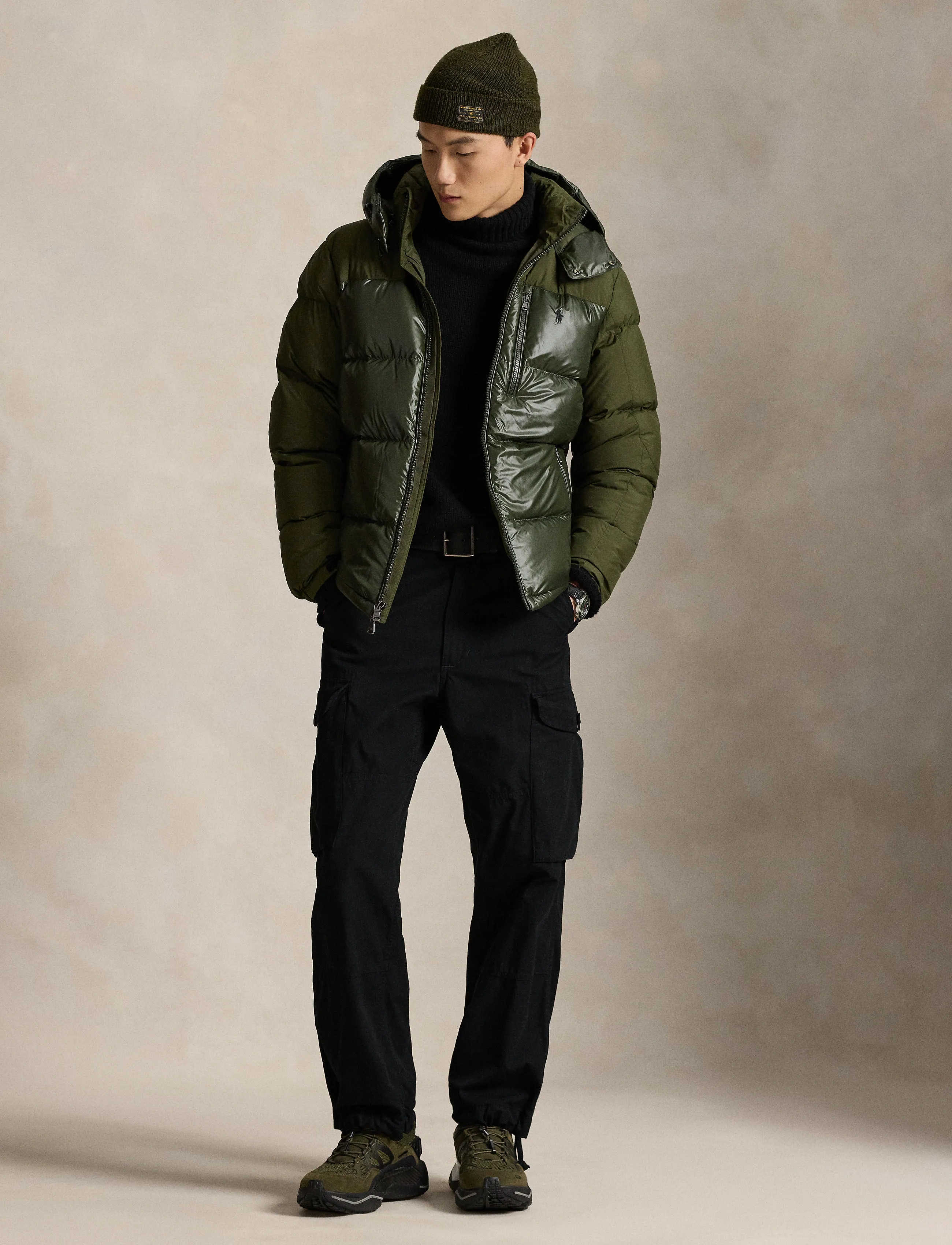 Polo Ralph Lauren The Gorham Two-Tone Down Jacket - Overtøj - DARK LODEN MATTE / green