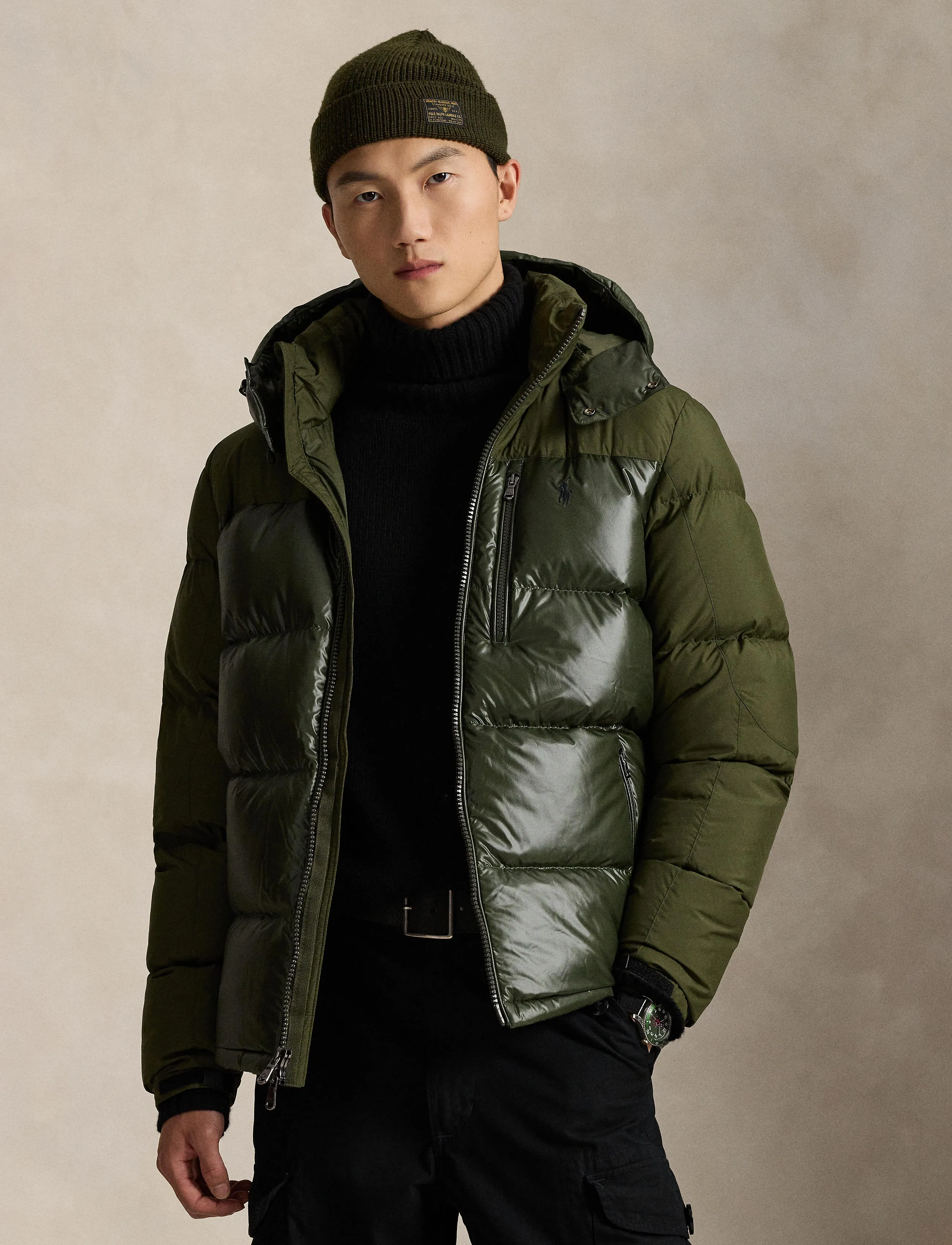 Polo Ralph Lauren - The Gorham Two-Tone Down Jacket - bólstraðir jakkar - dark loden matte - 3