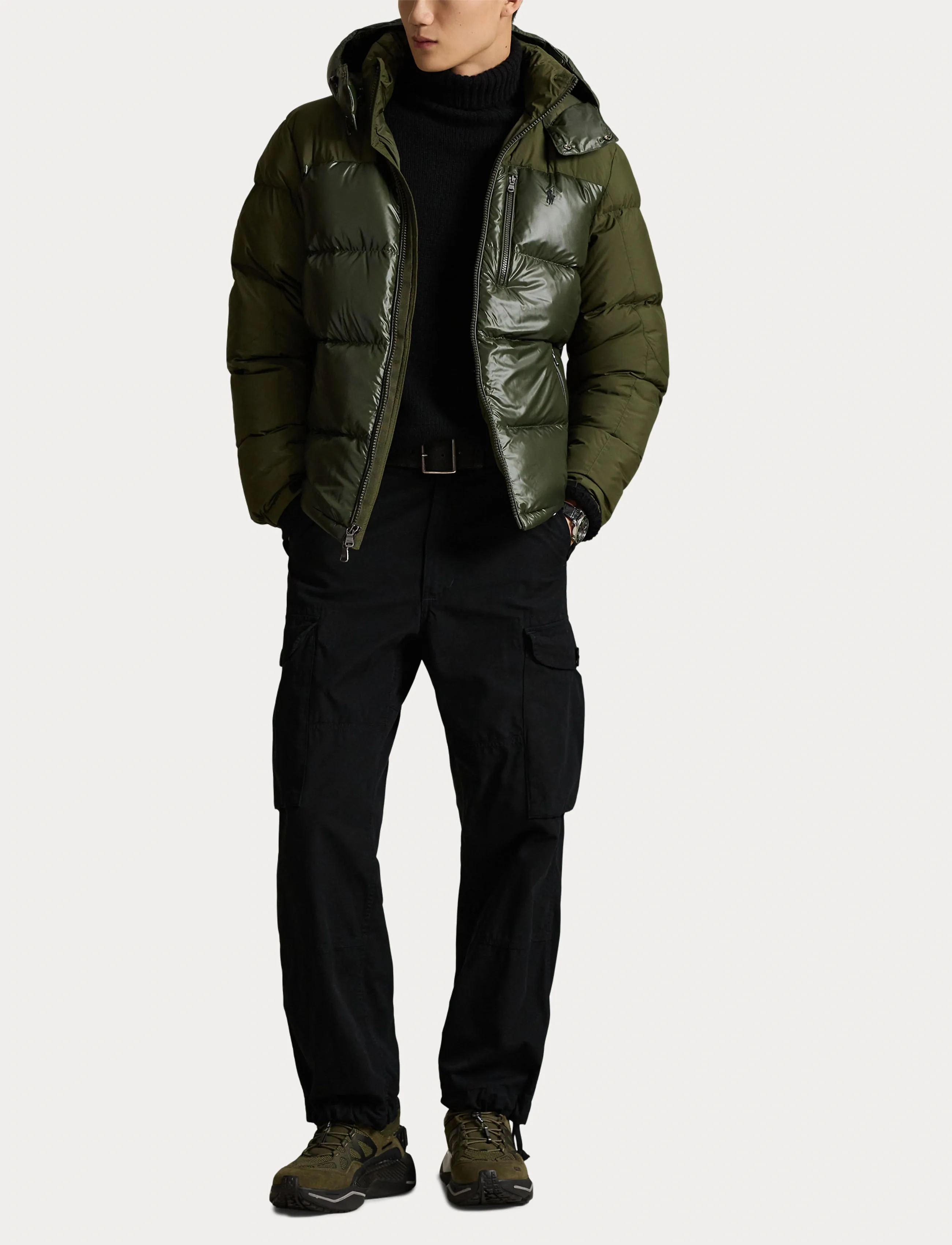 Polo Ralph Lauren - The Gorham Two-Tone Down Jacket - bólstraðir jakkar - dark loden matte - 4