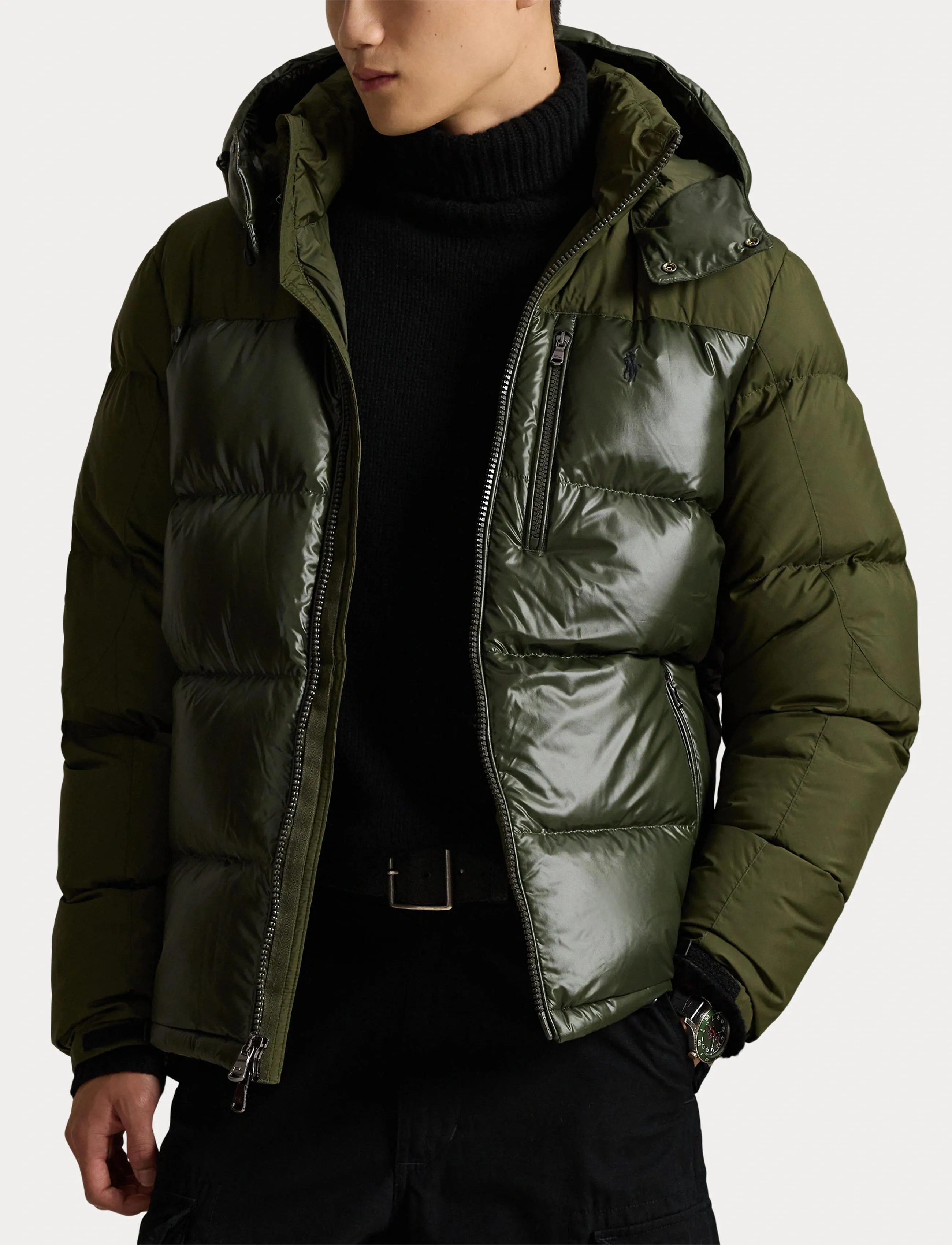 Polo Ralph Lauren - The Gorham Two-Tone Down Jacket - bólstraðir jakkar - dark loden matte - 5