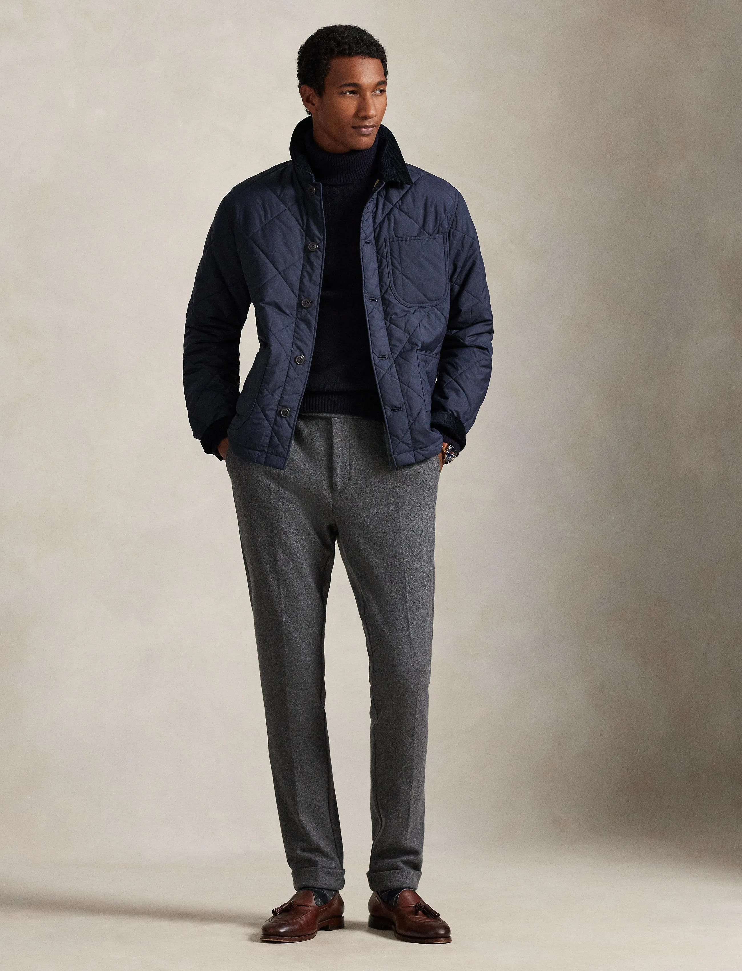 Polo Ralph Lauren The Hurston Quilted Utility Jacket, Mænd, Quiltet Utility Jakke, Navy, Str: XXL