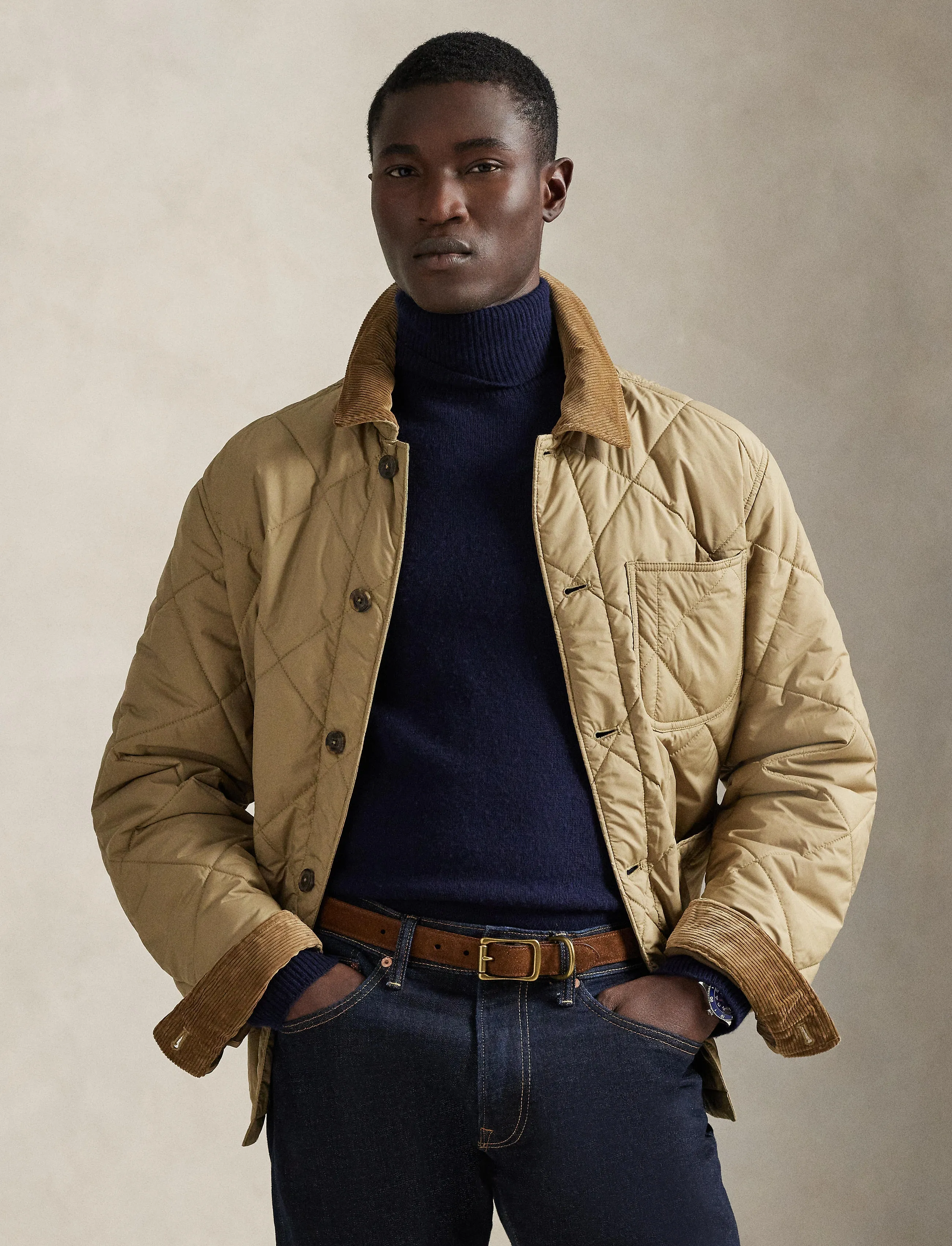 Polo Ralph Lauren The Hurston Quilted Utility Jacket - Winter deals - DESERT KHAKI / beige