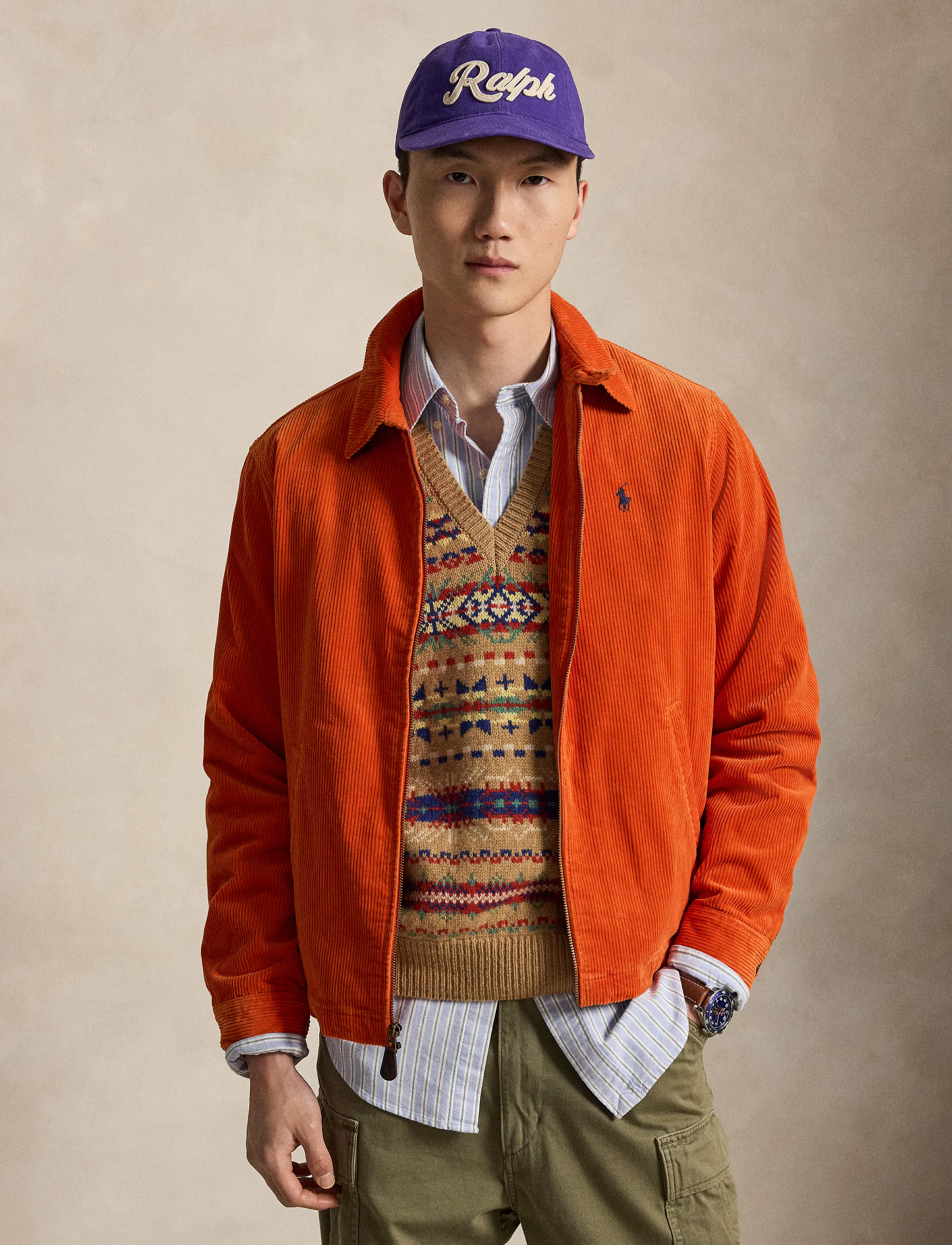 Polo Ralph Lauren The Wynton Corduroy Jacket - Outerwear - COLLEGE ORANGE / orange
