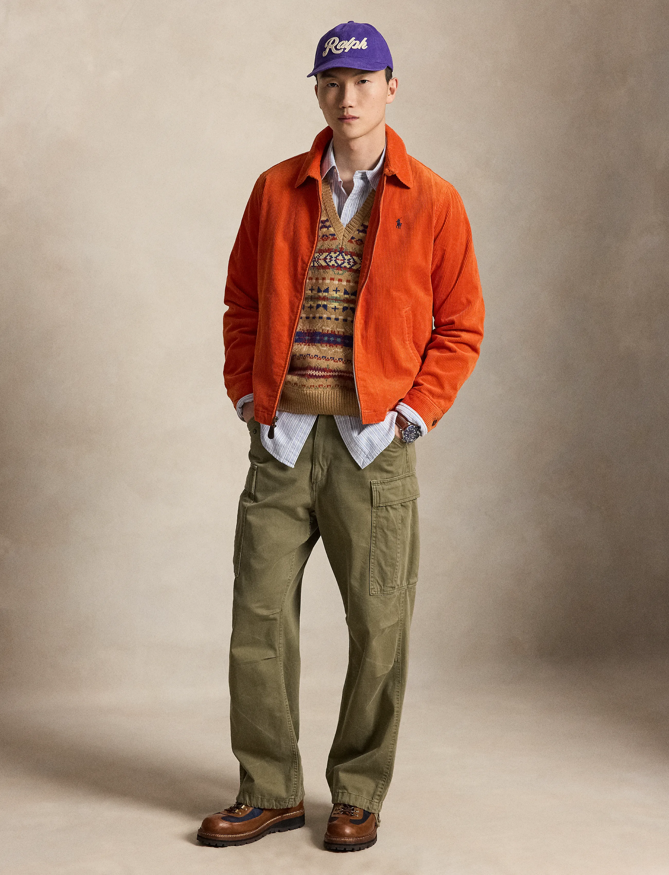 Polo Ralph Lauren - The Wynton Corduroy Jacket - light jackets - college orange - 3