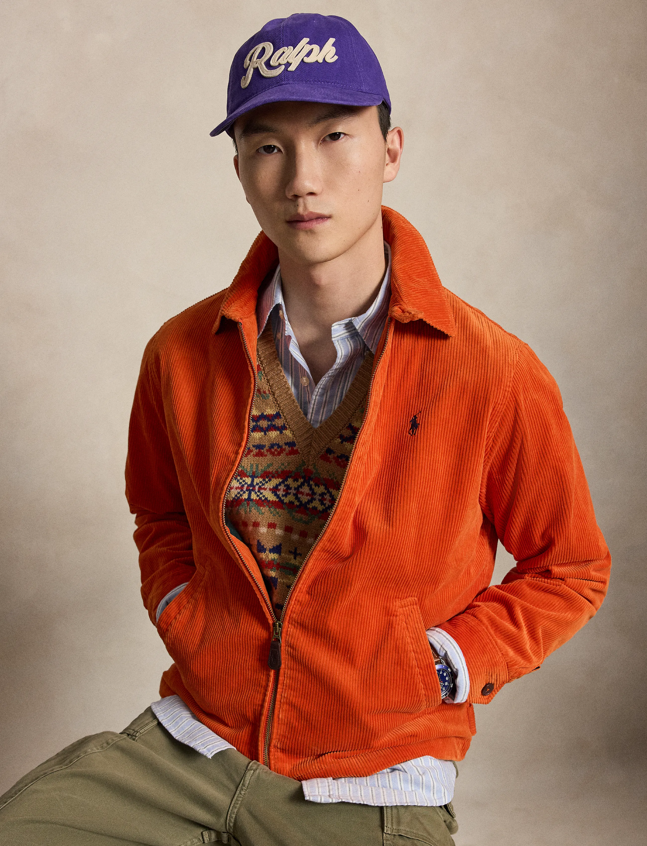 Polo Ralph Lauren - The Wynton Corduroy Jacket - light jackets - college orange - 4