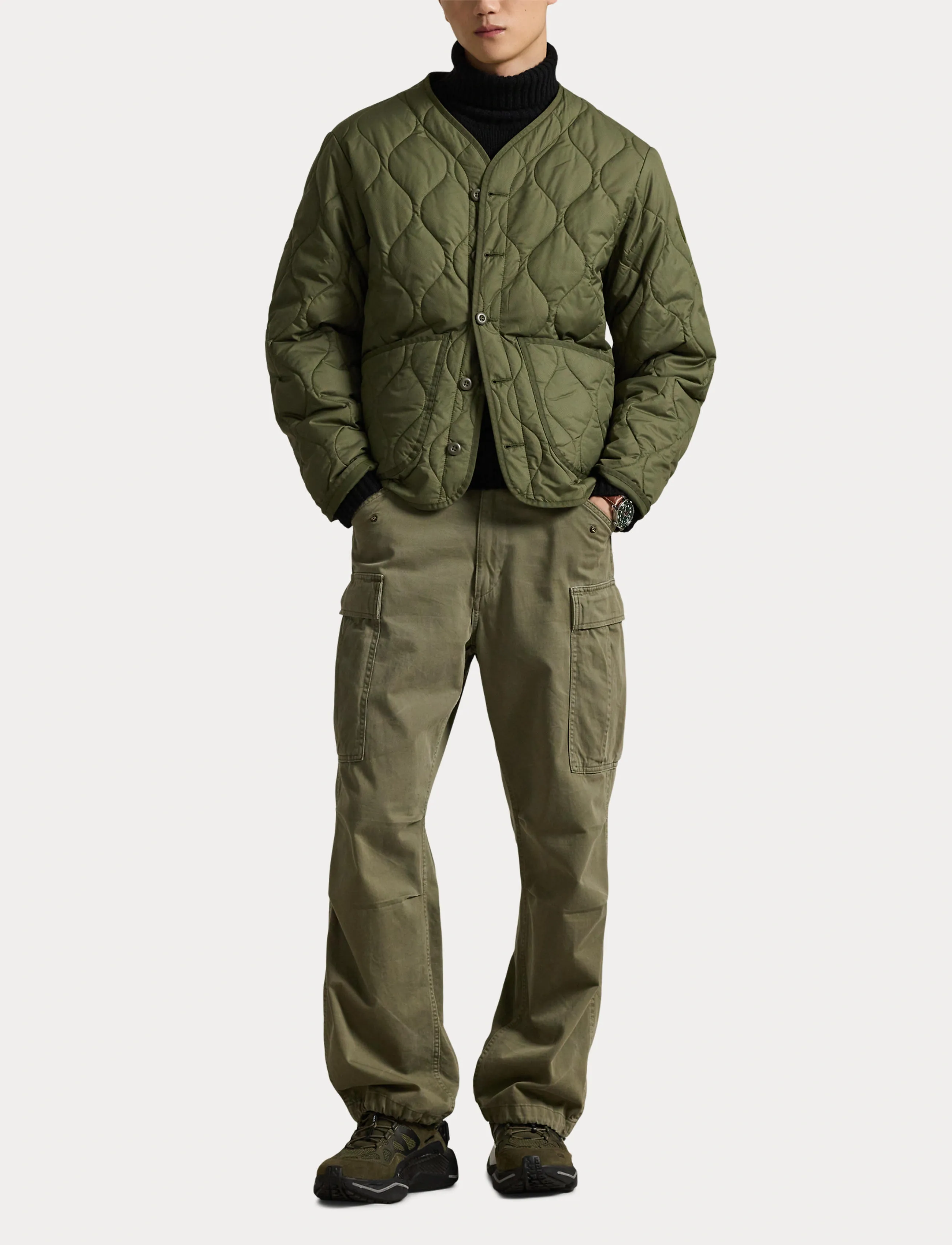 Polo Ralph Lauren - Onion-Quilted Jacquard Jacket - vestes matelassées - new olive x - 4