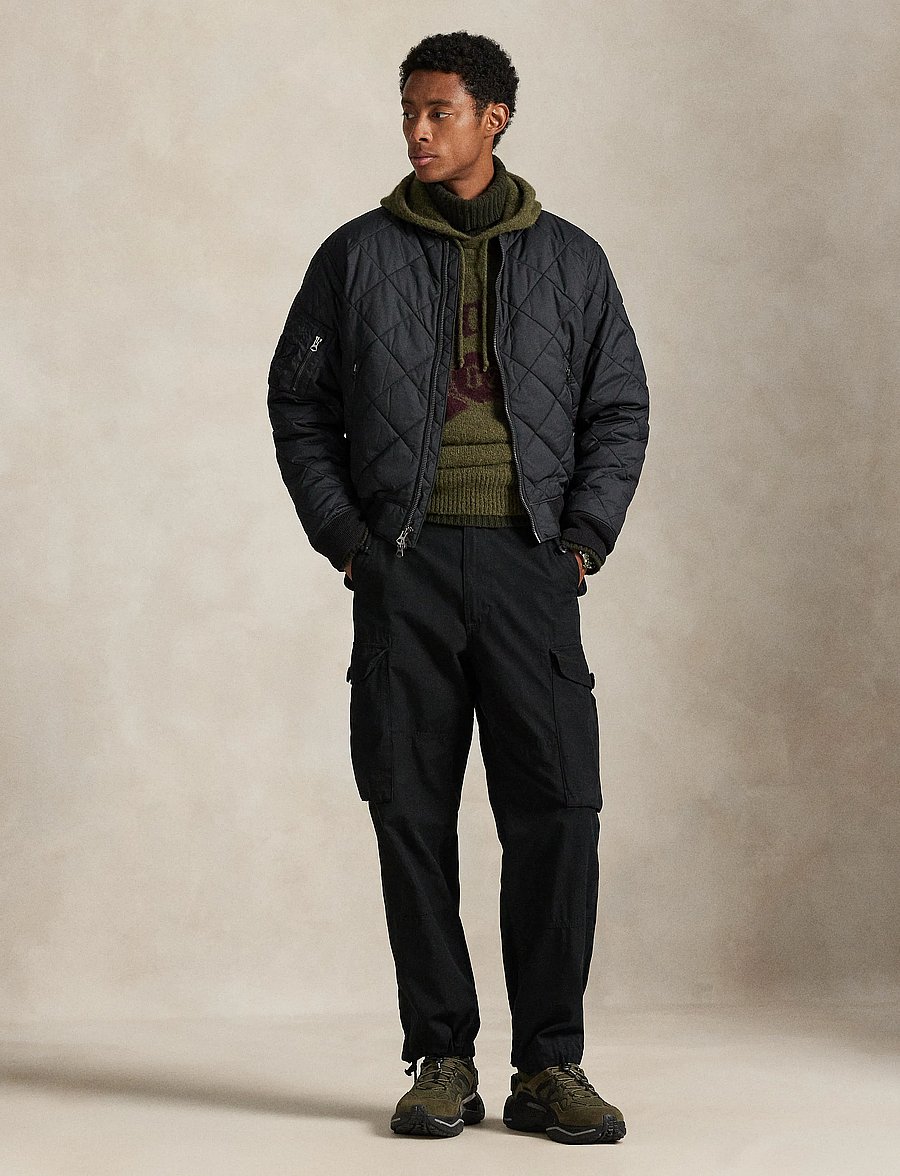 Polo Ralph Lauren - Quilted Jacquard Bomber Jacket - gesteppt - polo black - 0