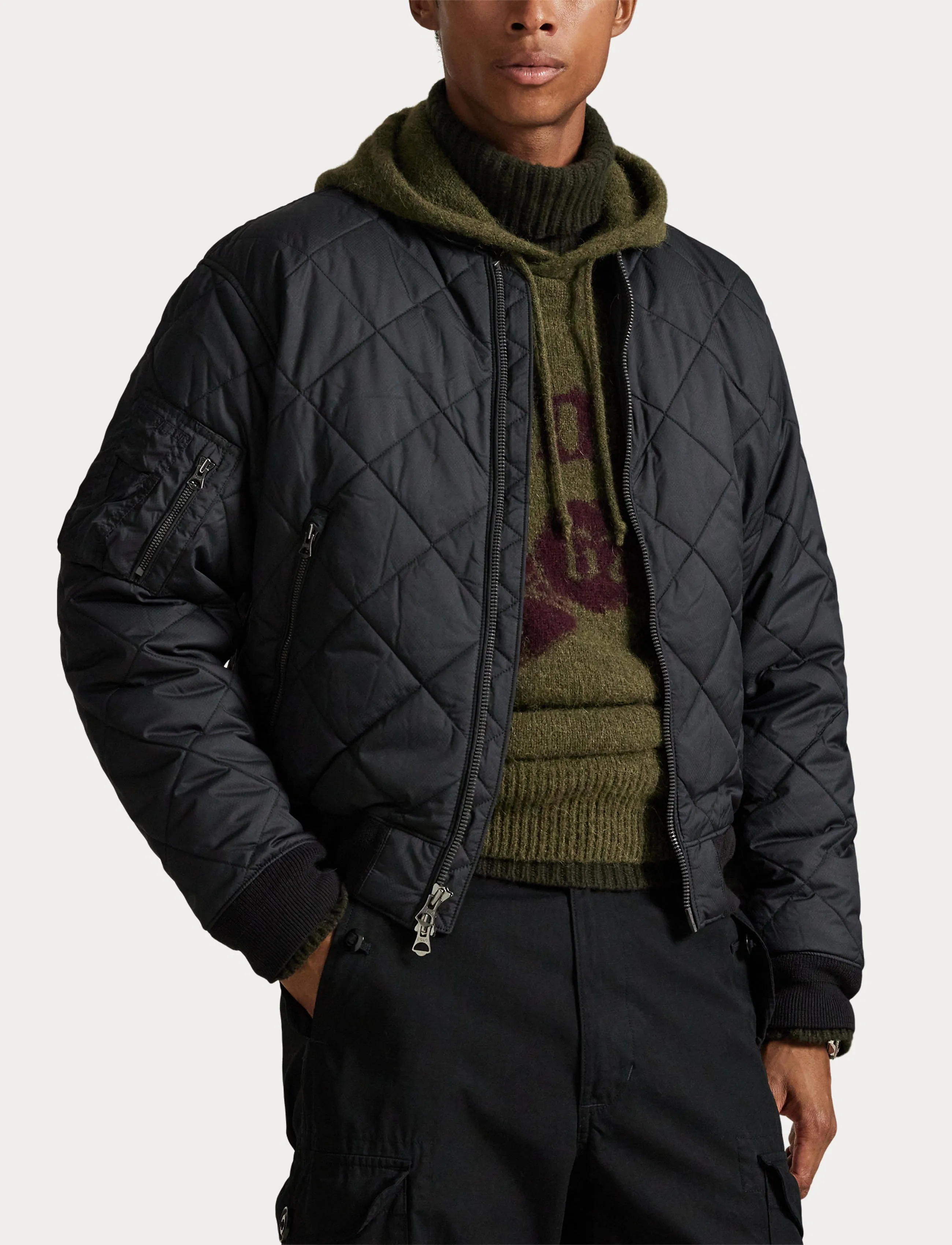 Polo Ralph Lauren - Quilted Jacquard Bomber Jacket - gesteppt - polo black - 5