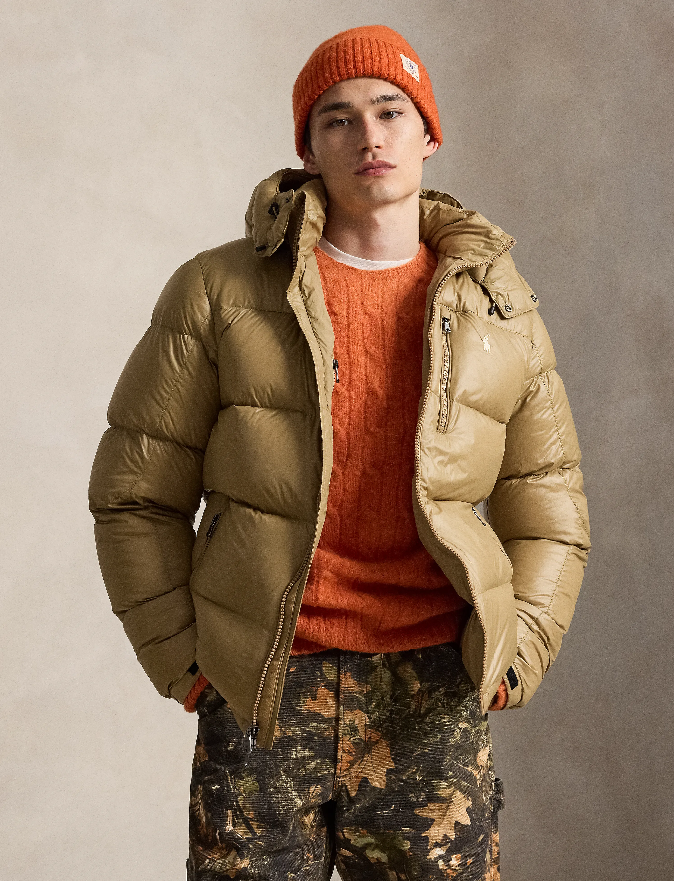 Polo Ralph Lauren The Gorham Glossed Down Jacket - Sulejoped - CAMEL GLOSSY / beige