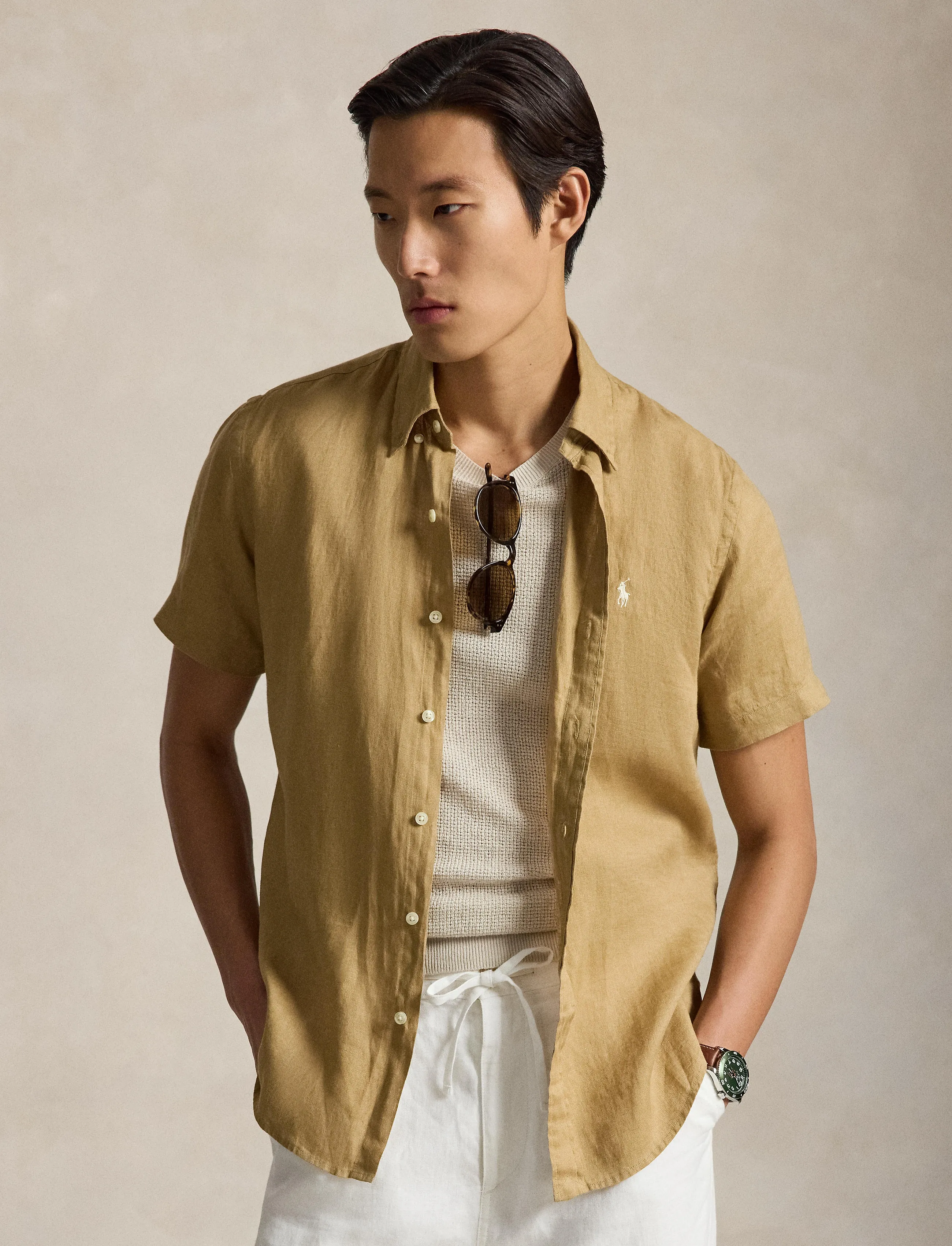 Polo Ralph Lauren - Custom Fit Linen Shirt - leinenhemden - cafe tan - 3