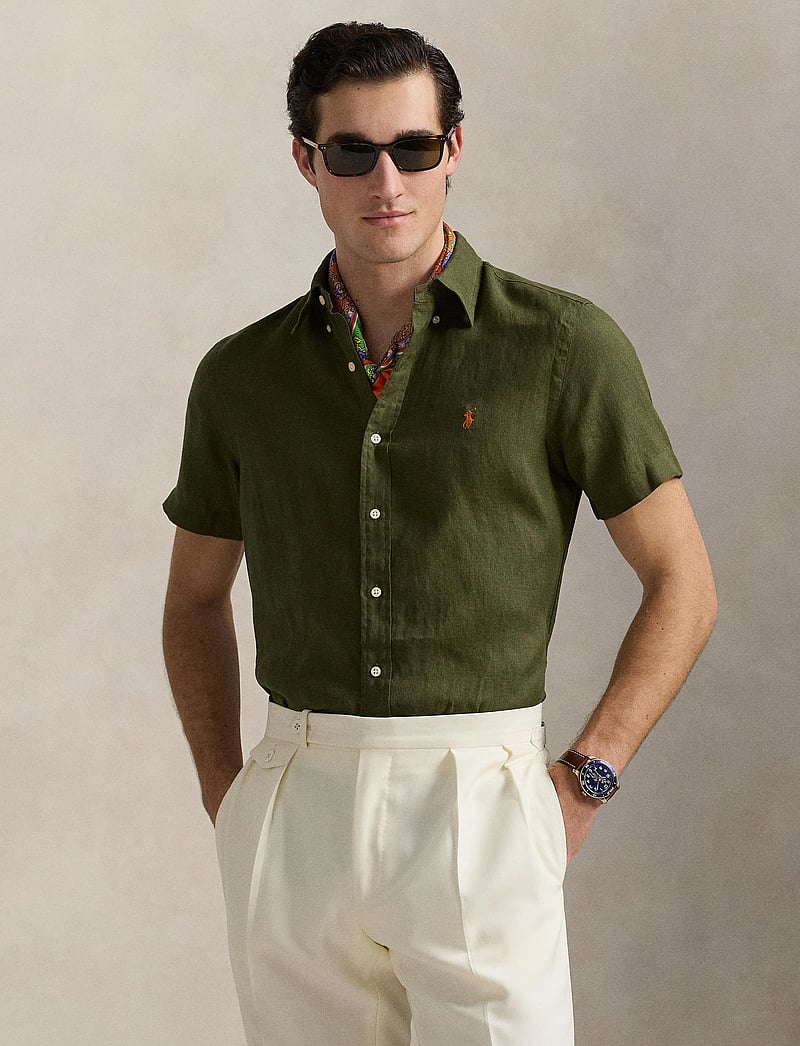 Polo Ralph Lauren - Custom Fit Linen Shirt - leinenhemden - new olive - 3