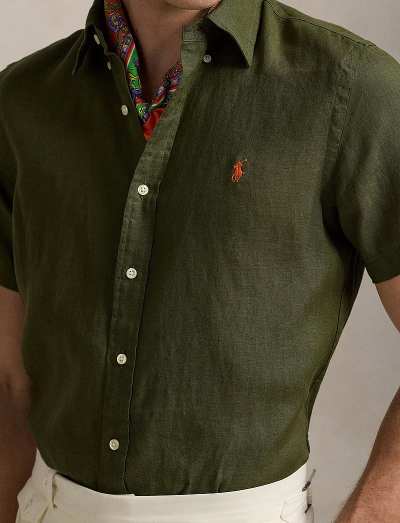 Polo Ralph Lauren - Custom Fit Linen Shirt - leinenhemden - new olive - 4