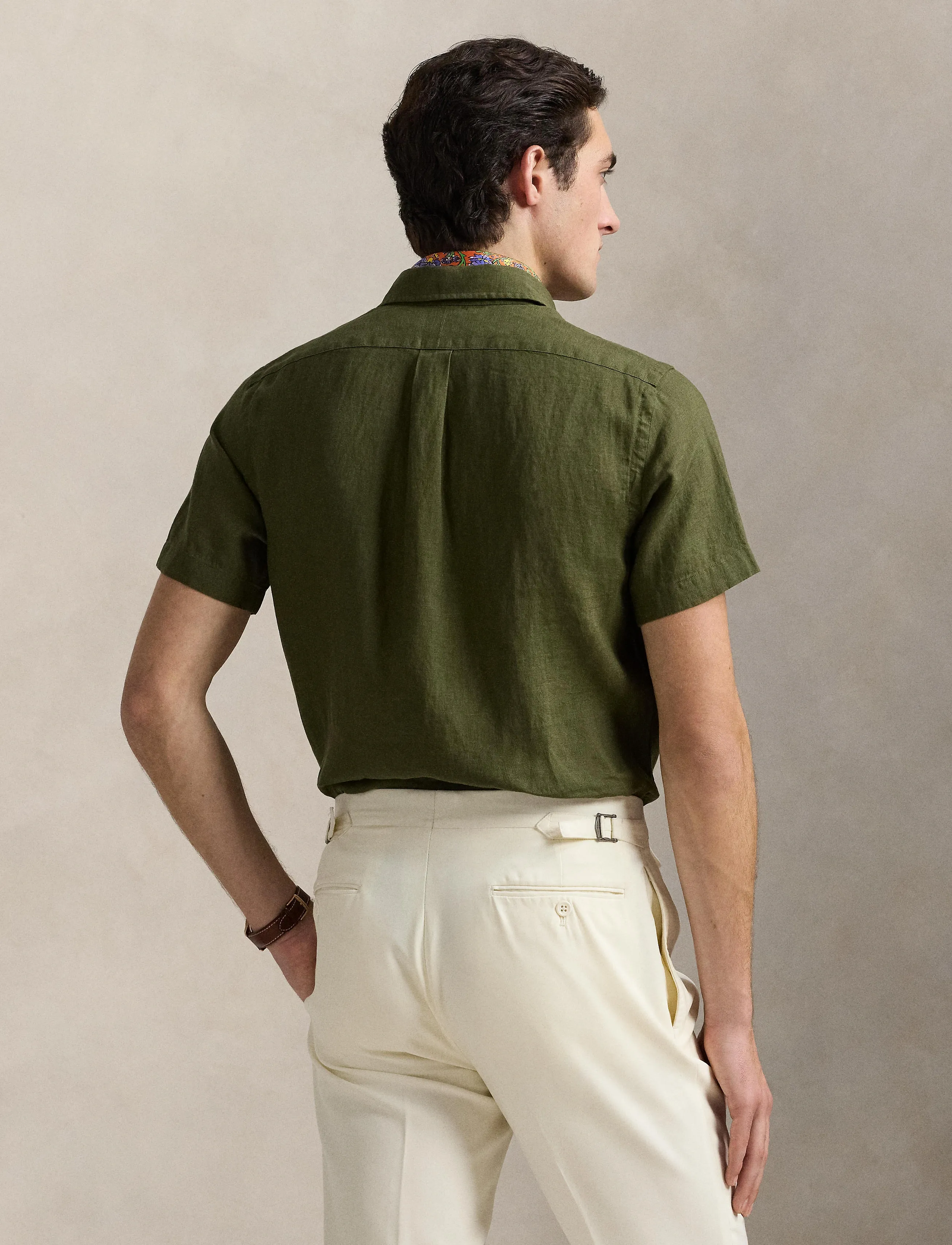 Polo Ralph Lauren - Custom Fit Linen Shirt - hörskyrtur - new olive - 5